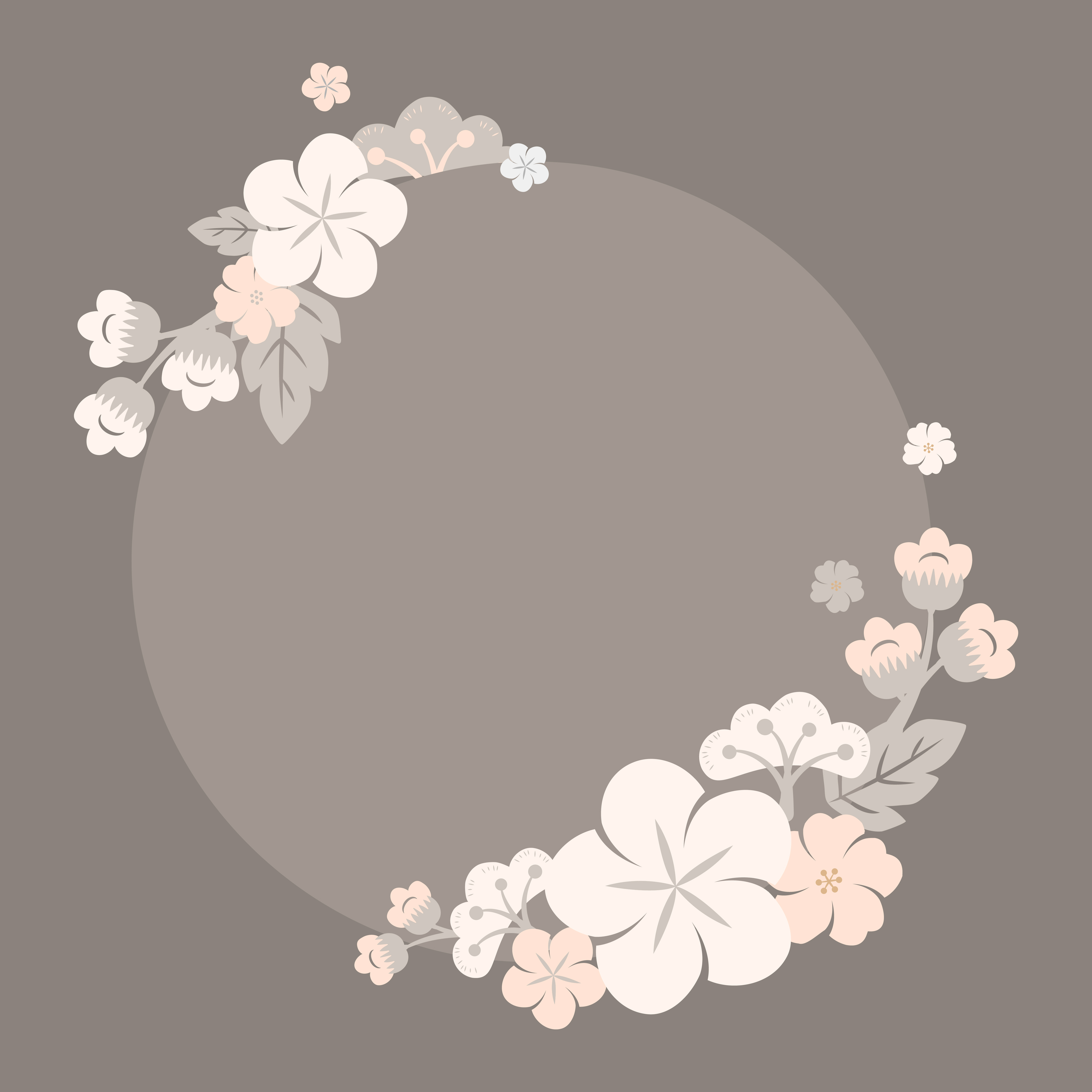 Japanese pastel flowers frame Download Free Vectors, Clipart Graphics