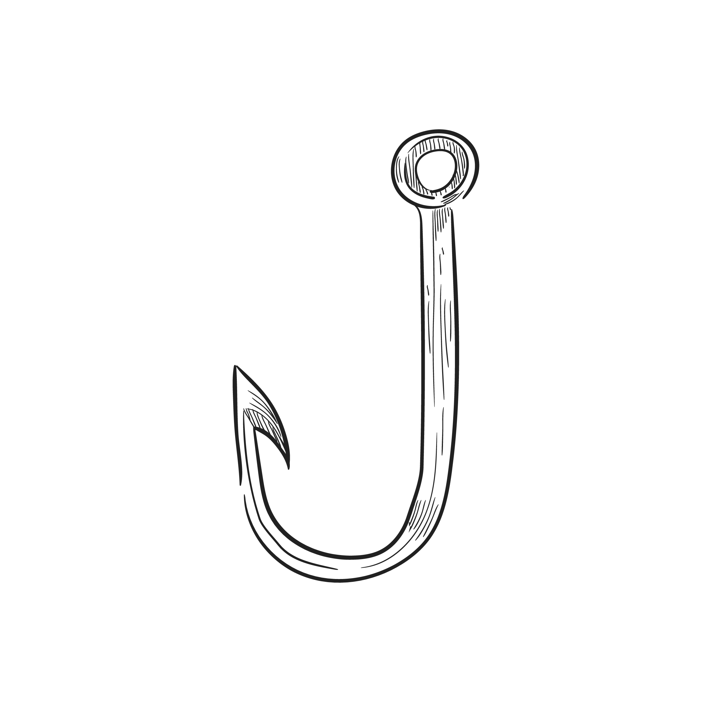 Vintage illustration of a fishing hook - Download Free Vectors, Clipart