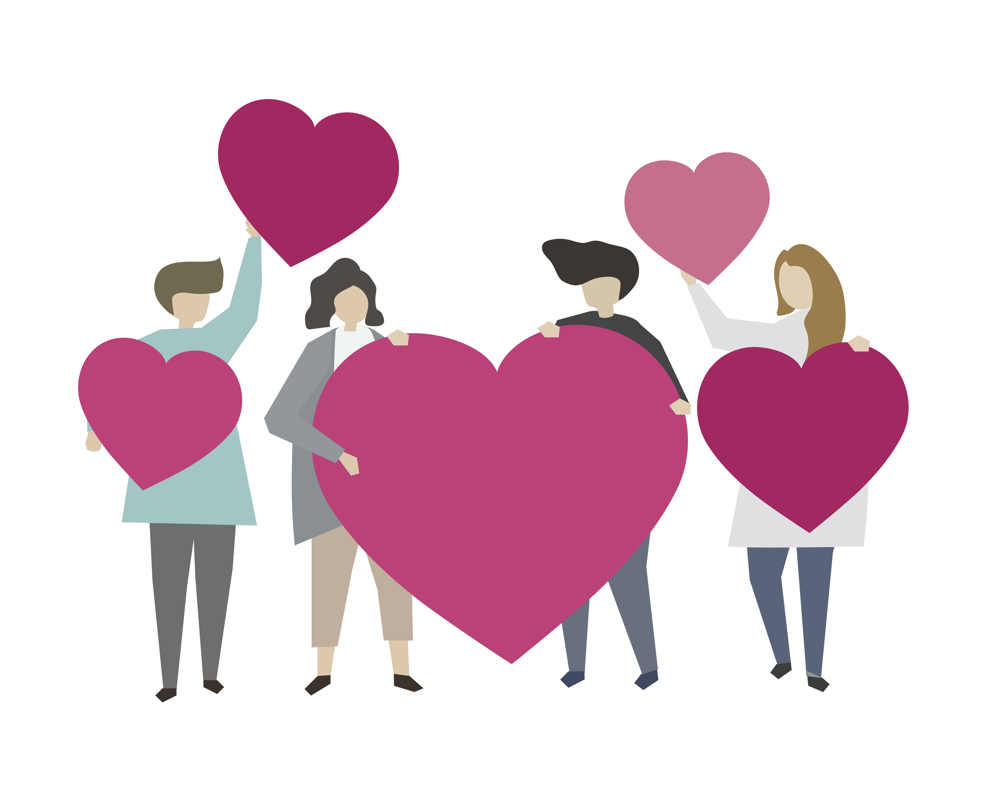 People holding hearts and showing love illustration Download Free Vectors Clipart Graphics