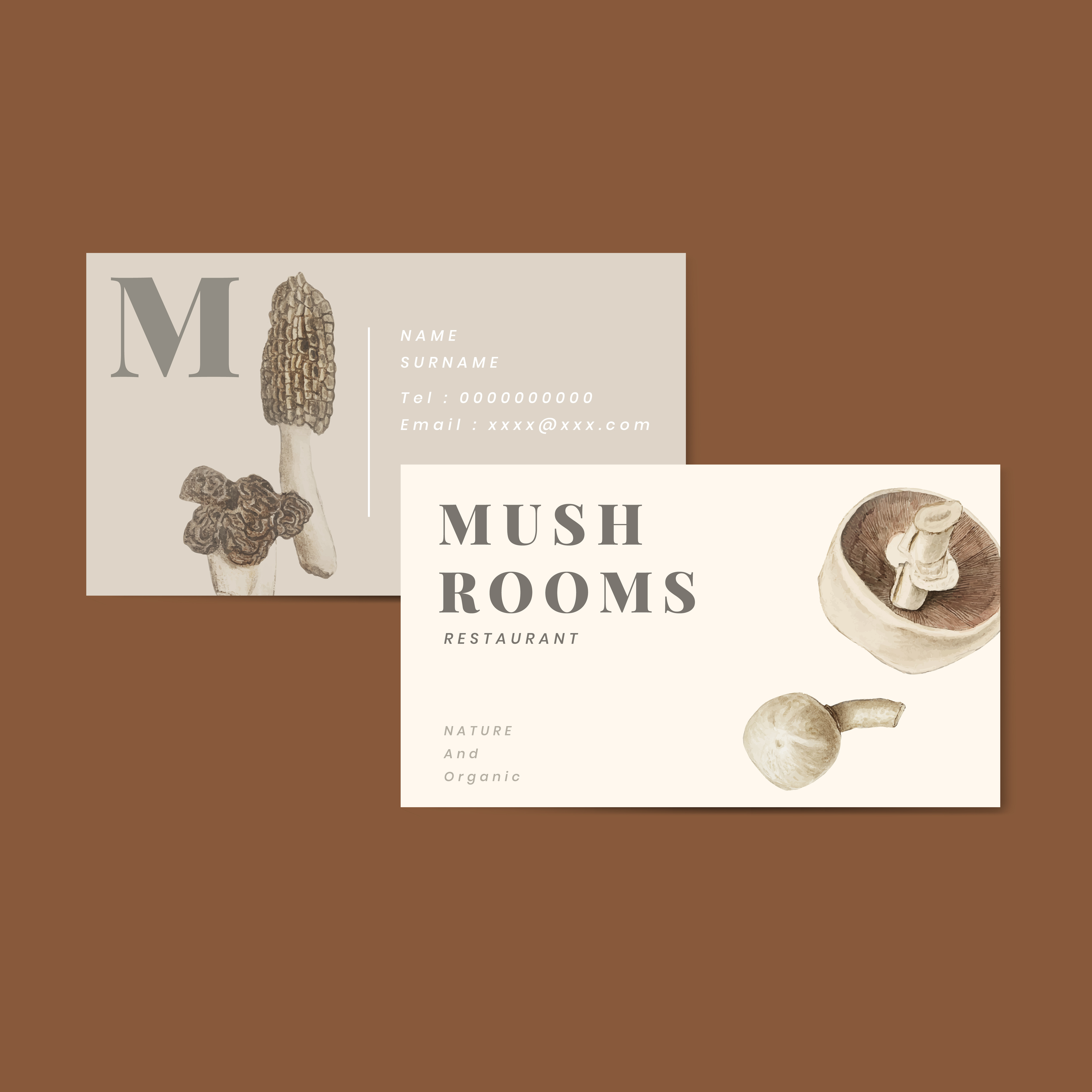 Mushroom business card Download Free Vectors, Clipart Graphics