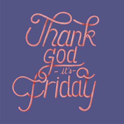 Thank god it39s friday typography design vector
