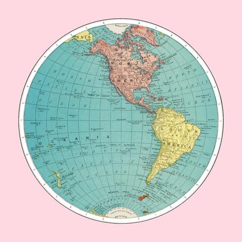 Hemisferio occidental, Atlas mundial por Rand, McNally y Co. (1908) Mejorado digitalmente por rawpixel. vector