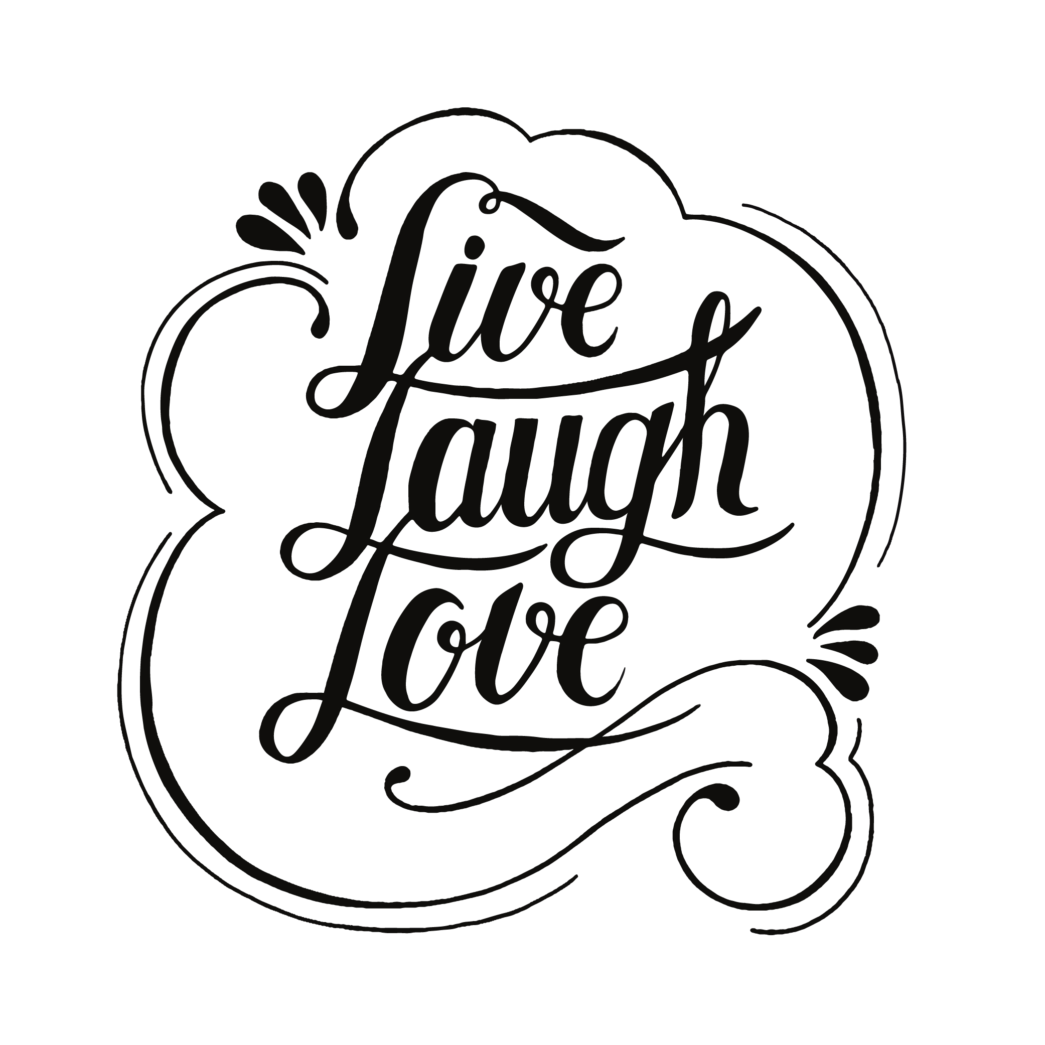 Download Free SVG Cut File - Live, Laugh, Love - Trendy Script - Word Stenc...