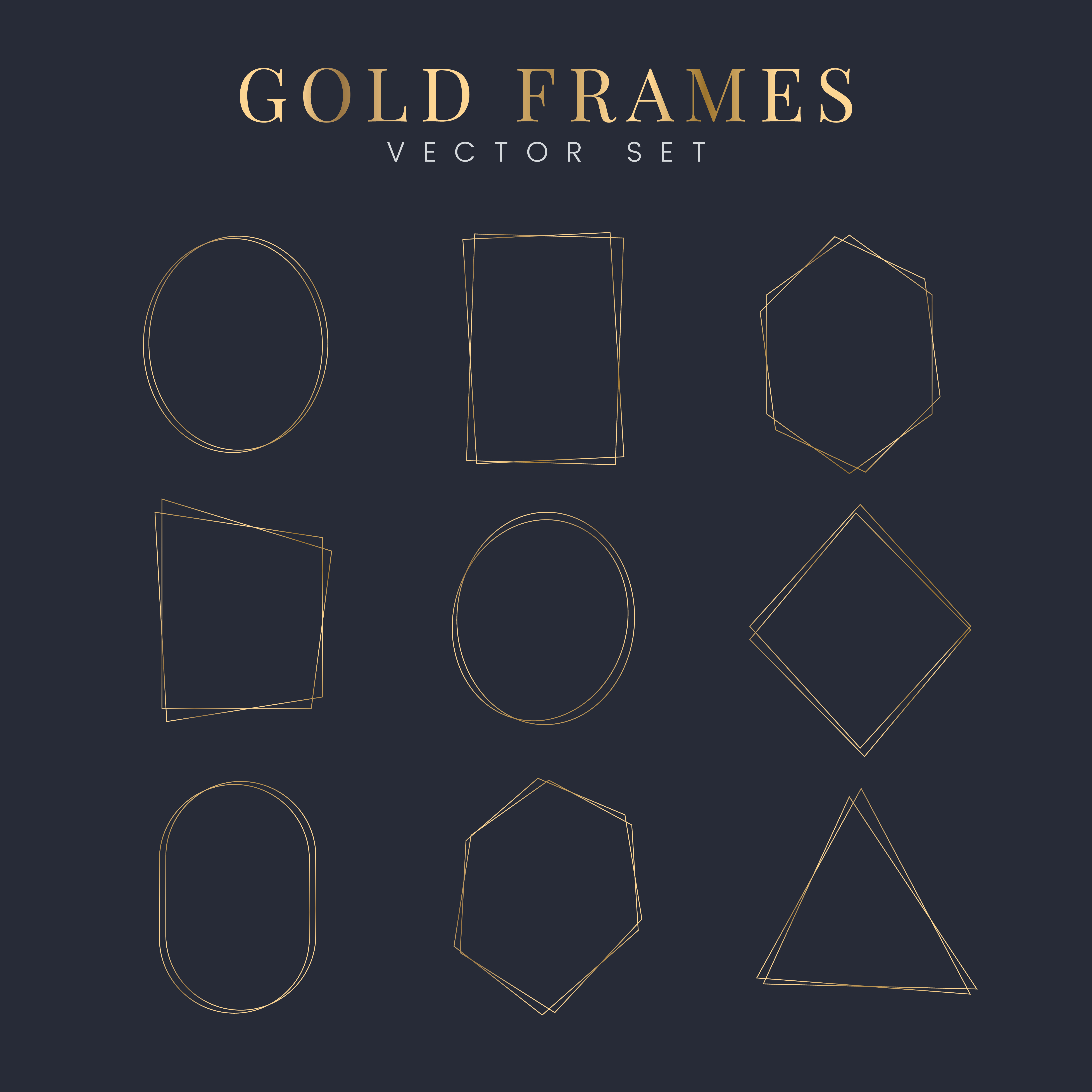 Set of gold frame vectors Download Free Vectors, Clipart Graphics & Vector Art