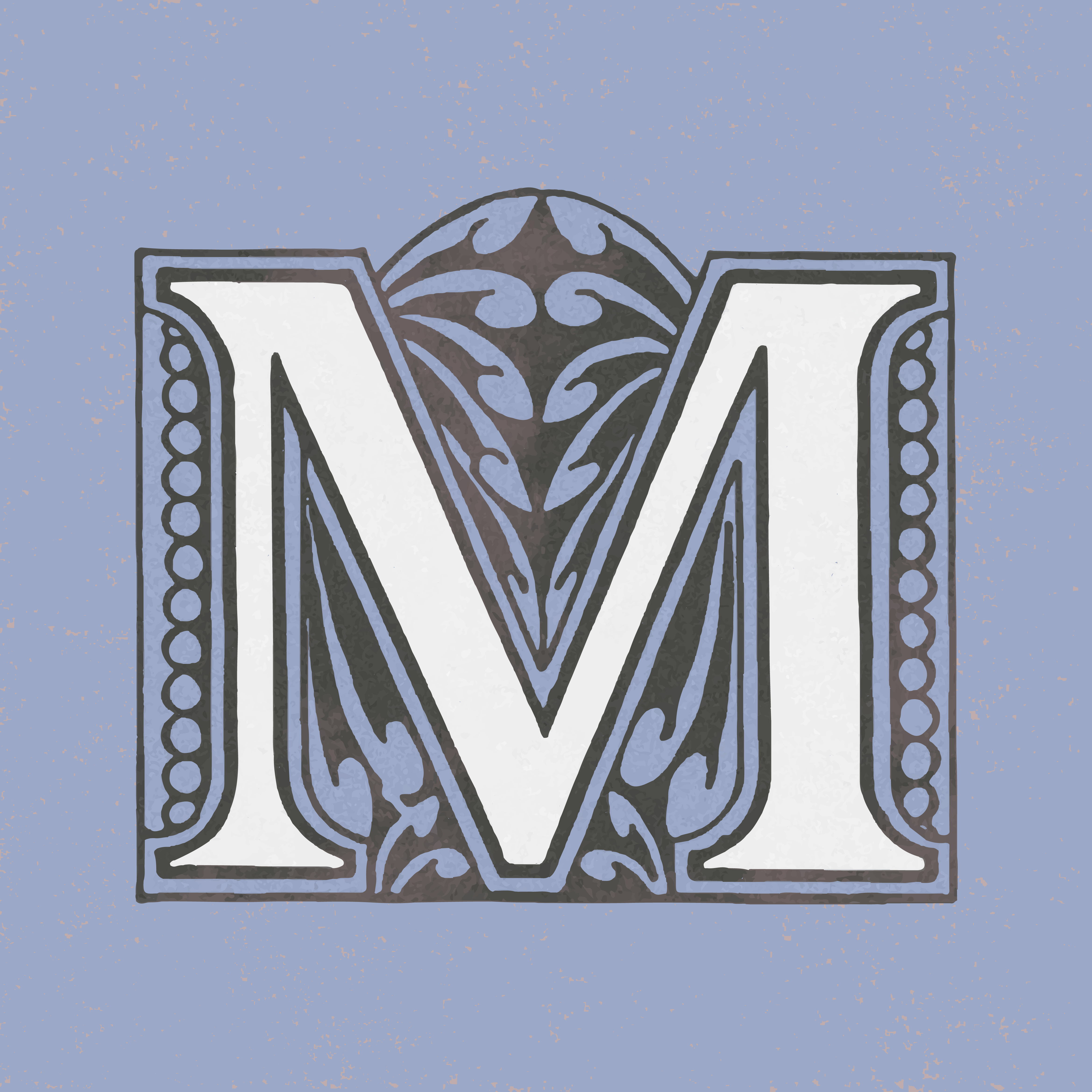 Capital letter M vintage typography style - Download Free Vectors