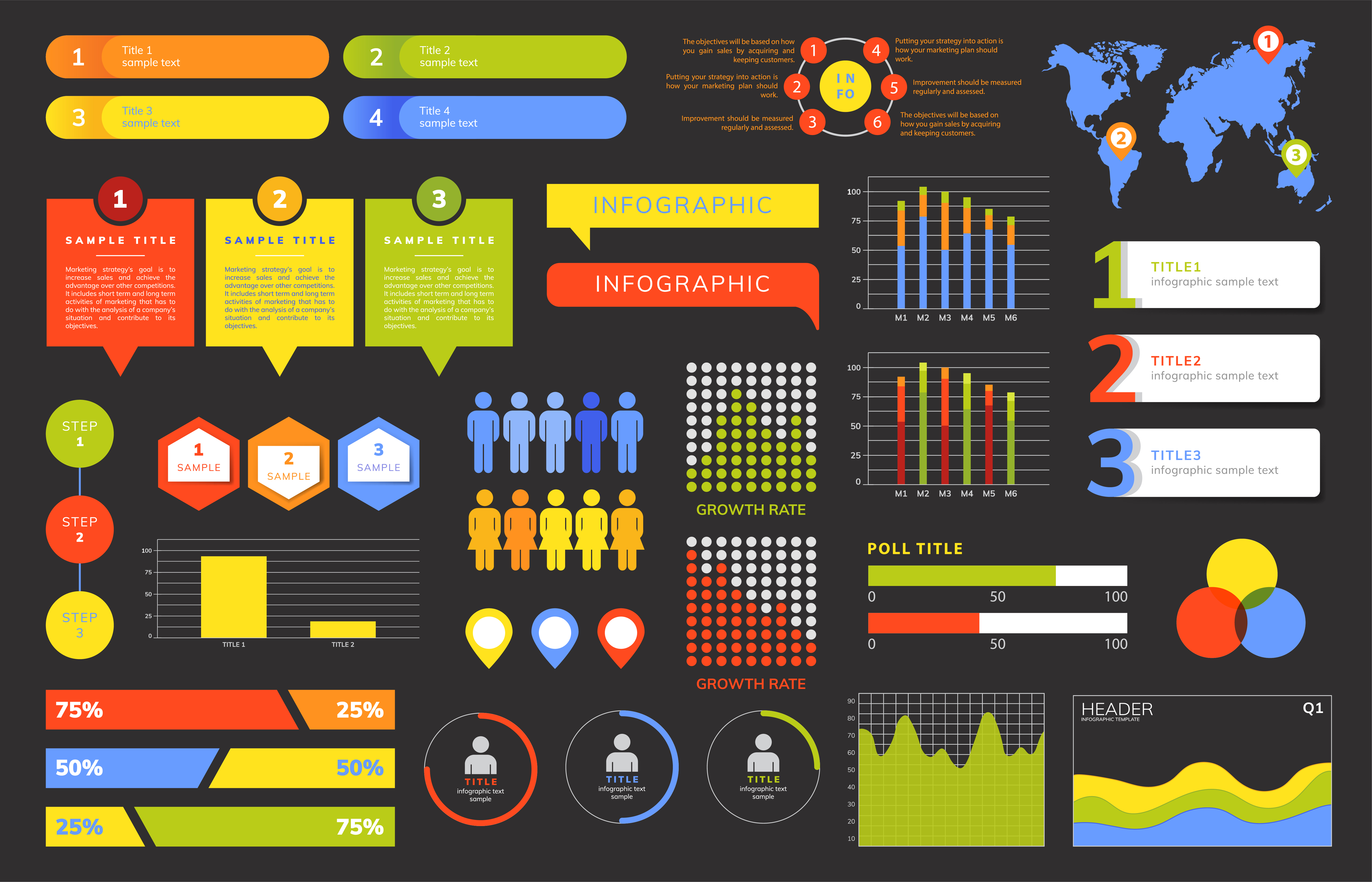 Set of business infograph vectors - Download Free Vectors, Clipart