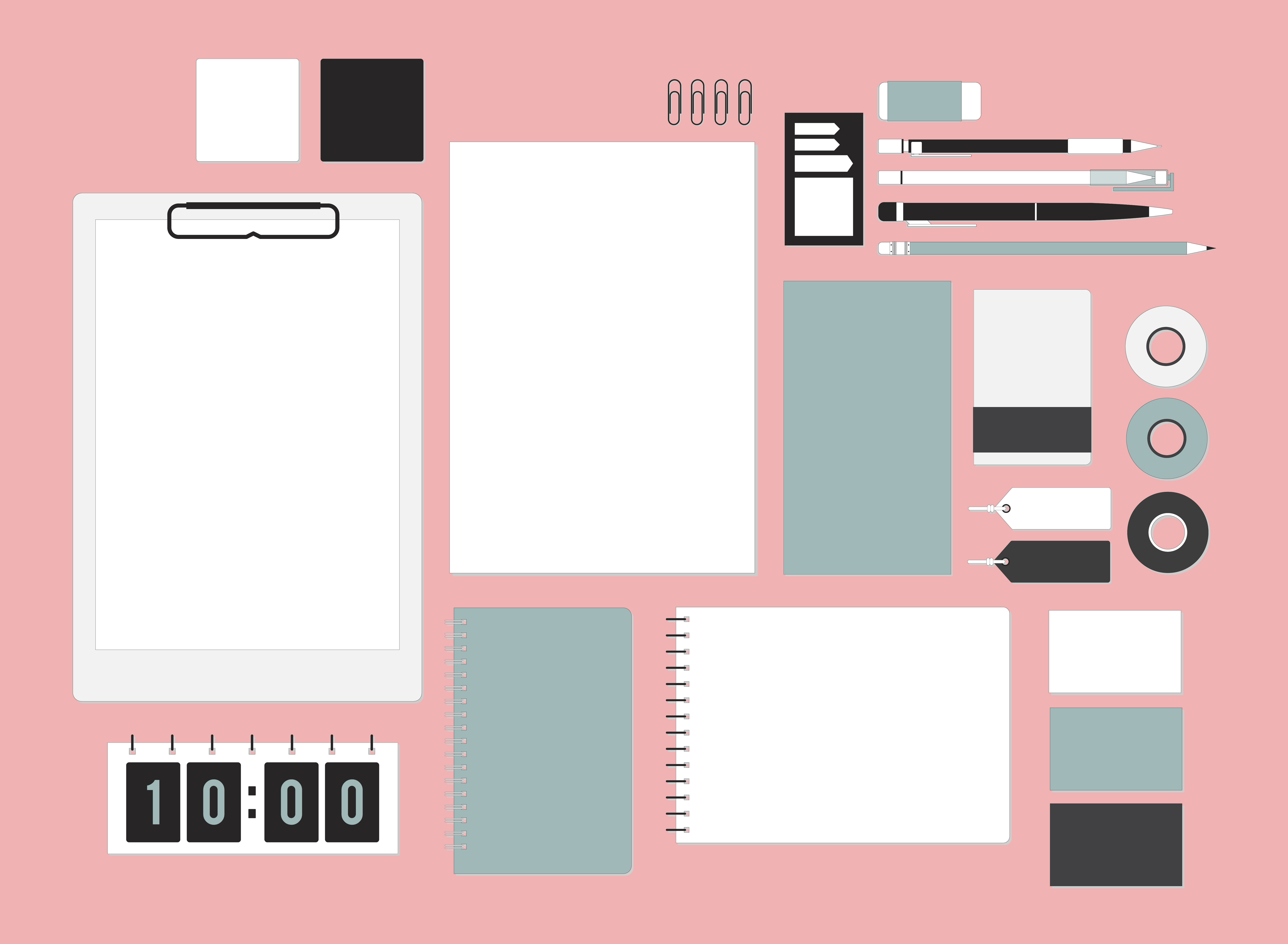 Conjunto de papelería en la ilustración del espacio de trabajo Descargue Gráficos y Vectores Conjunto de papelería en la ilustración del espacio de trabajo Descargue Gráficos y Vectores
