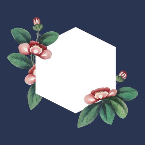 Download Chinese painting featuring flowers blank hexagon frame ...