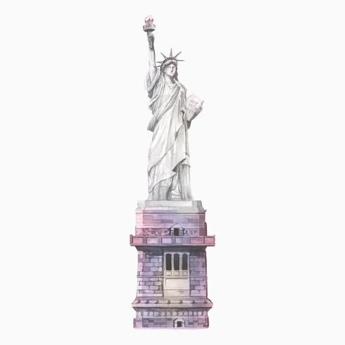 La Statua Della Libertà Dipinta Da Acquerello Scarica
