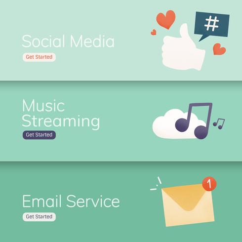 Social Media Application Banner Vectors Download Free Vectors