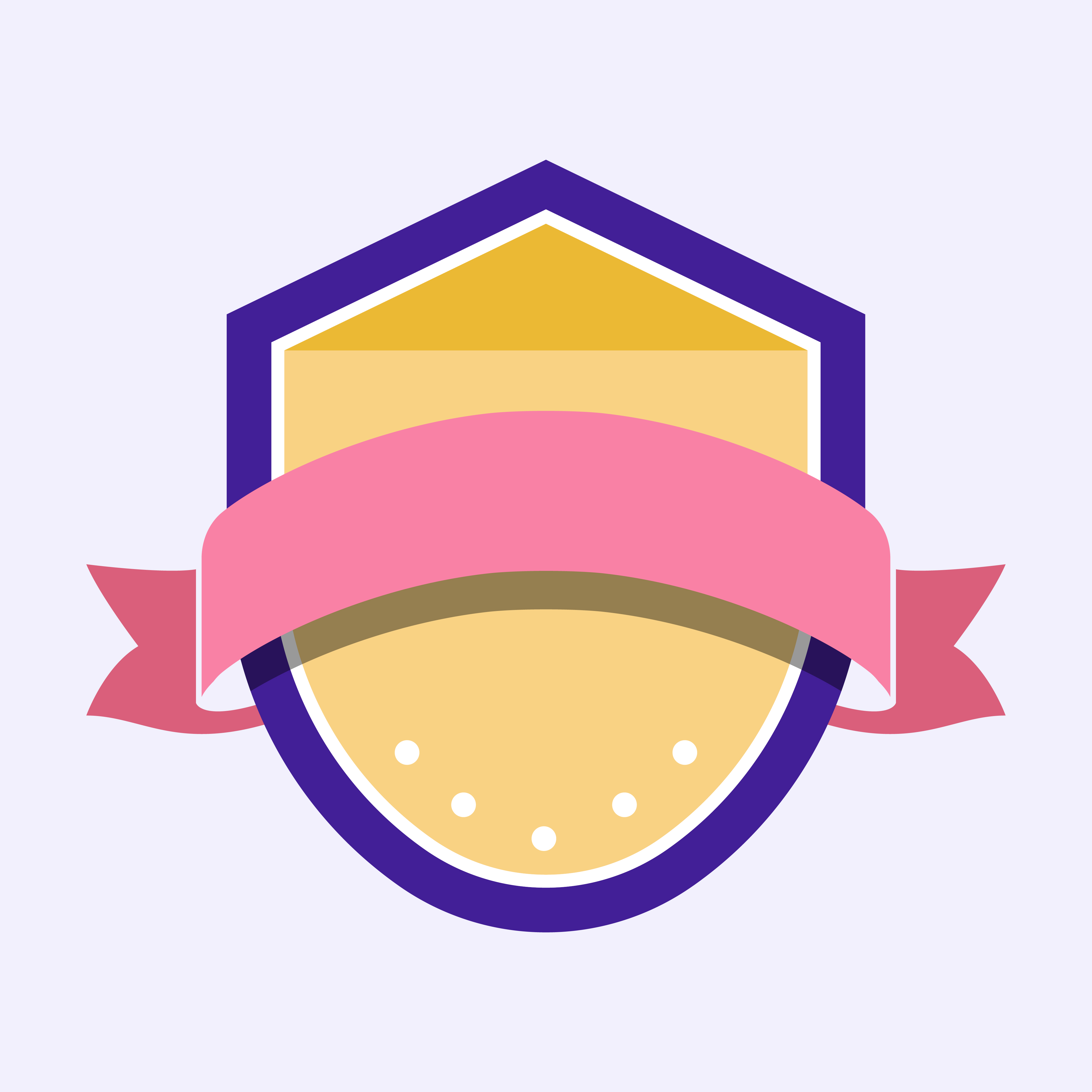 Colorful badge embellished with a banner Download Free Vectors