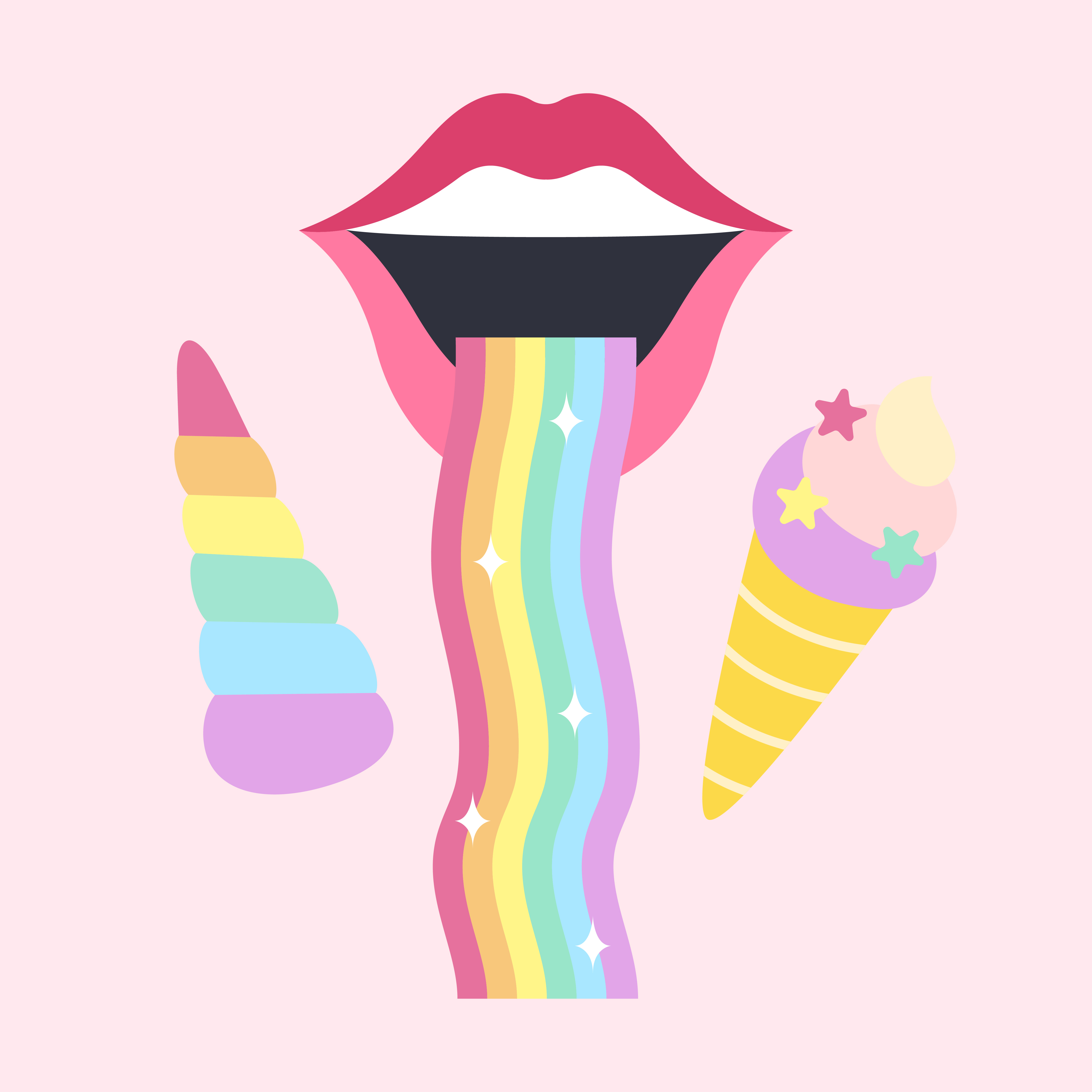 Download Cute unicorn photo booth party props vector - Download ...