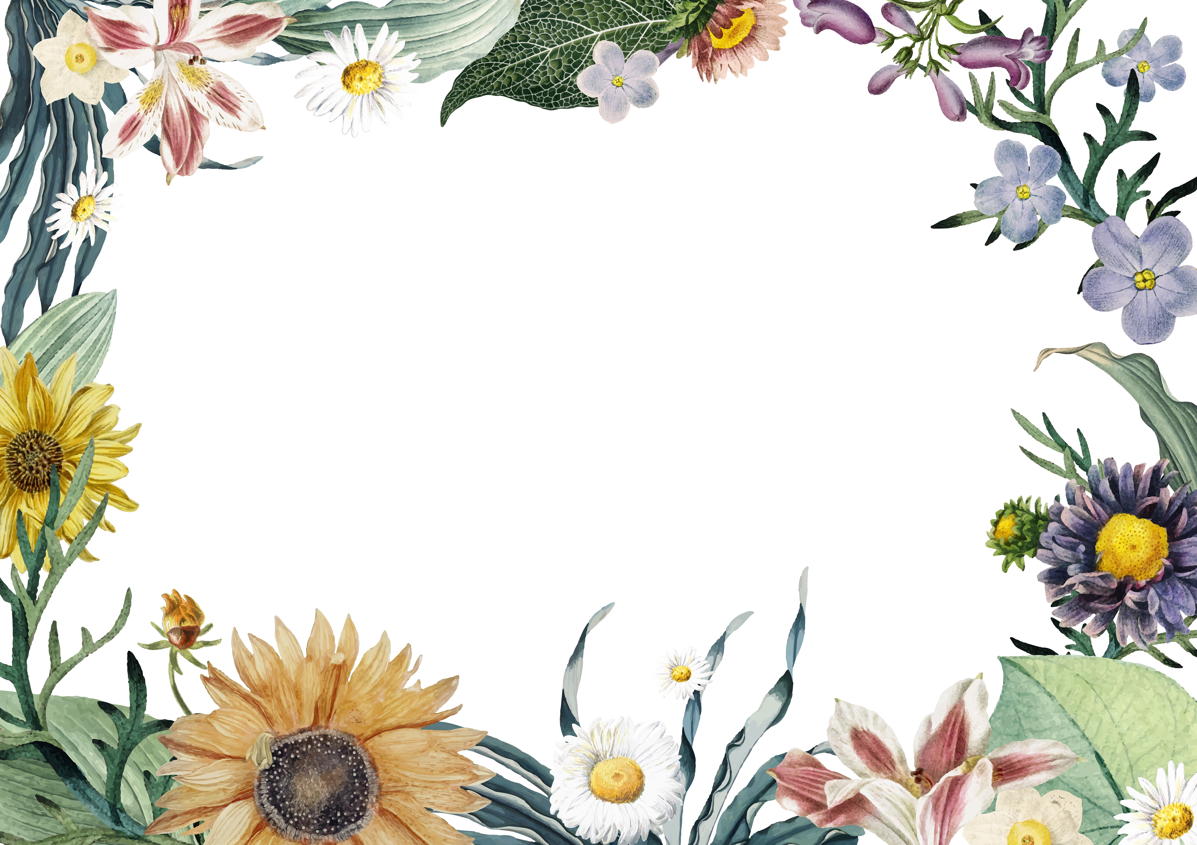 Download Floral frame background - Download Free Vectors, Clipart ...