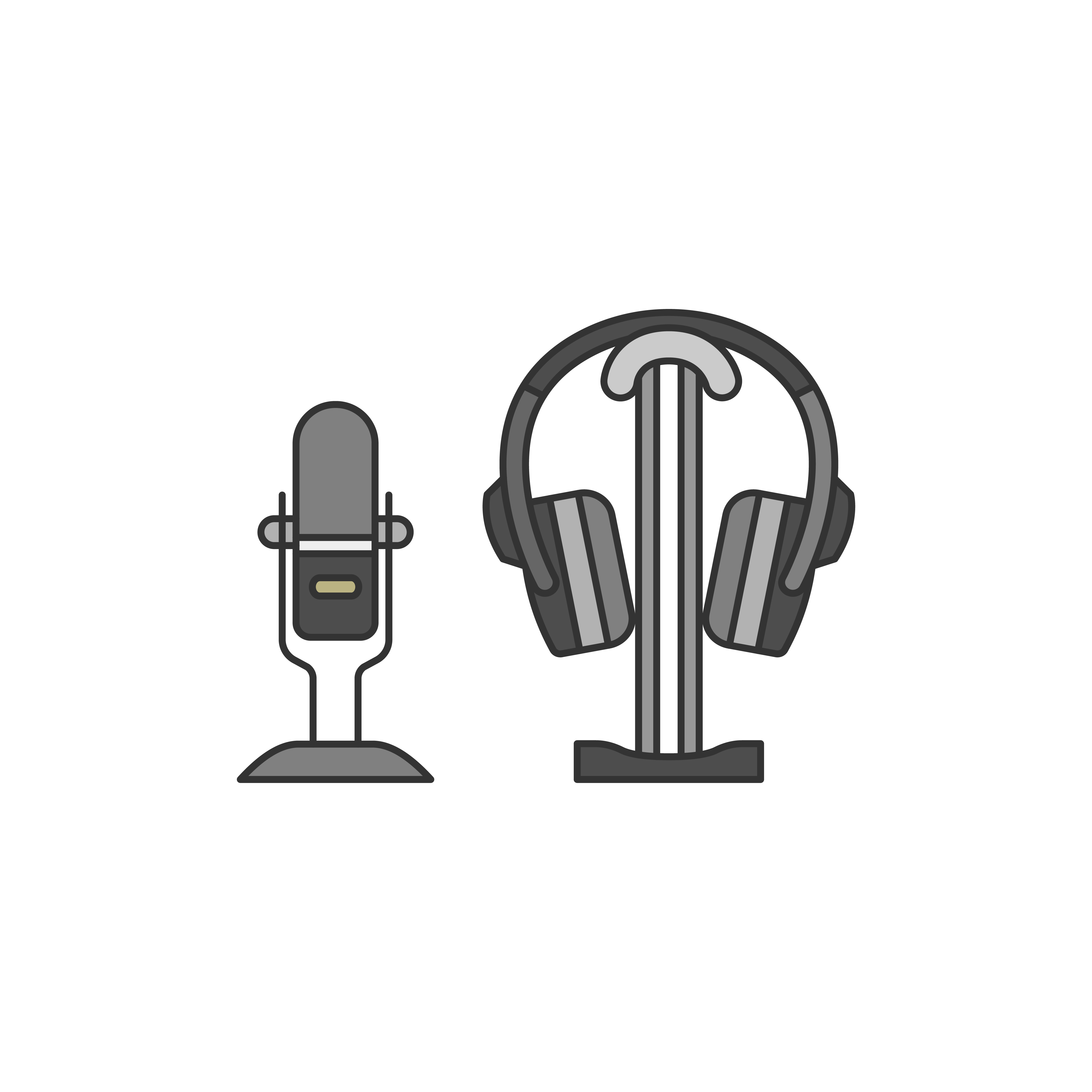 Microphone and a headphone set illustration Download Free Vectors