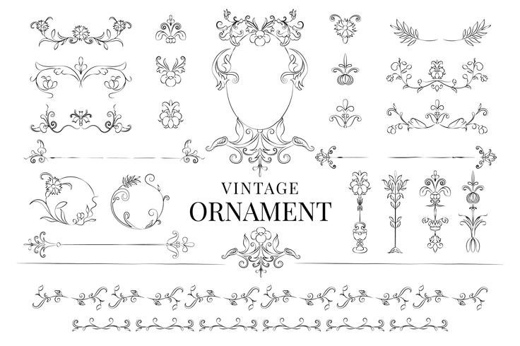 Vintage flourish ornament illustration - Download Free Vectors, Clipart ...