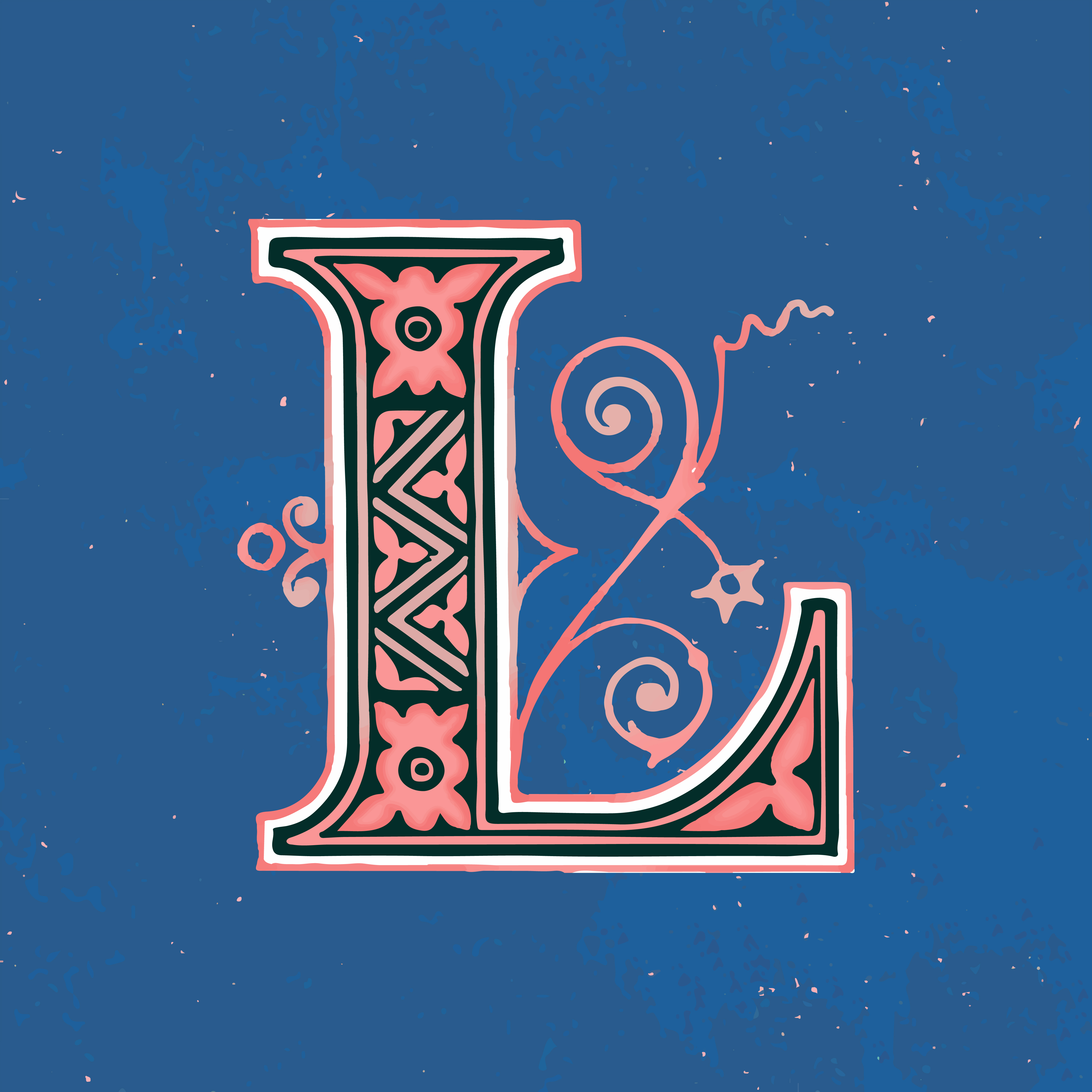 Capital letter  L  vintage typography  style Download Free 