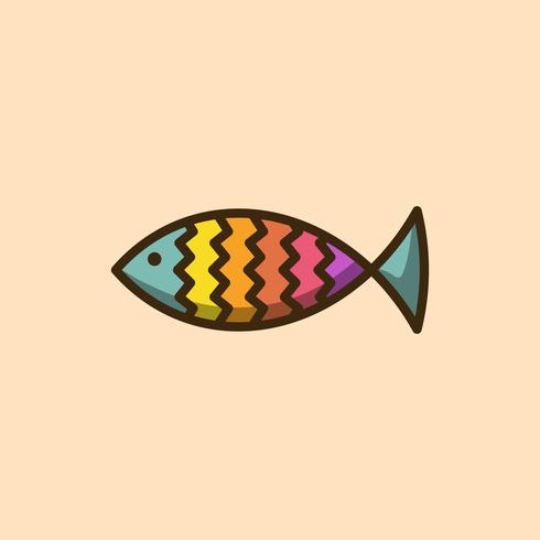 Colorful fish simple shape icon