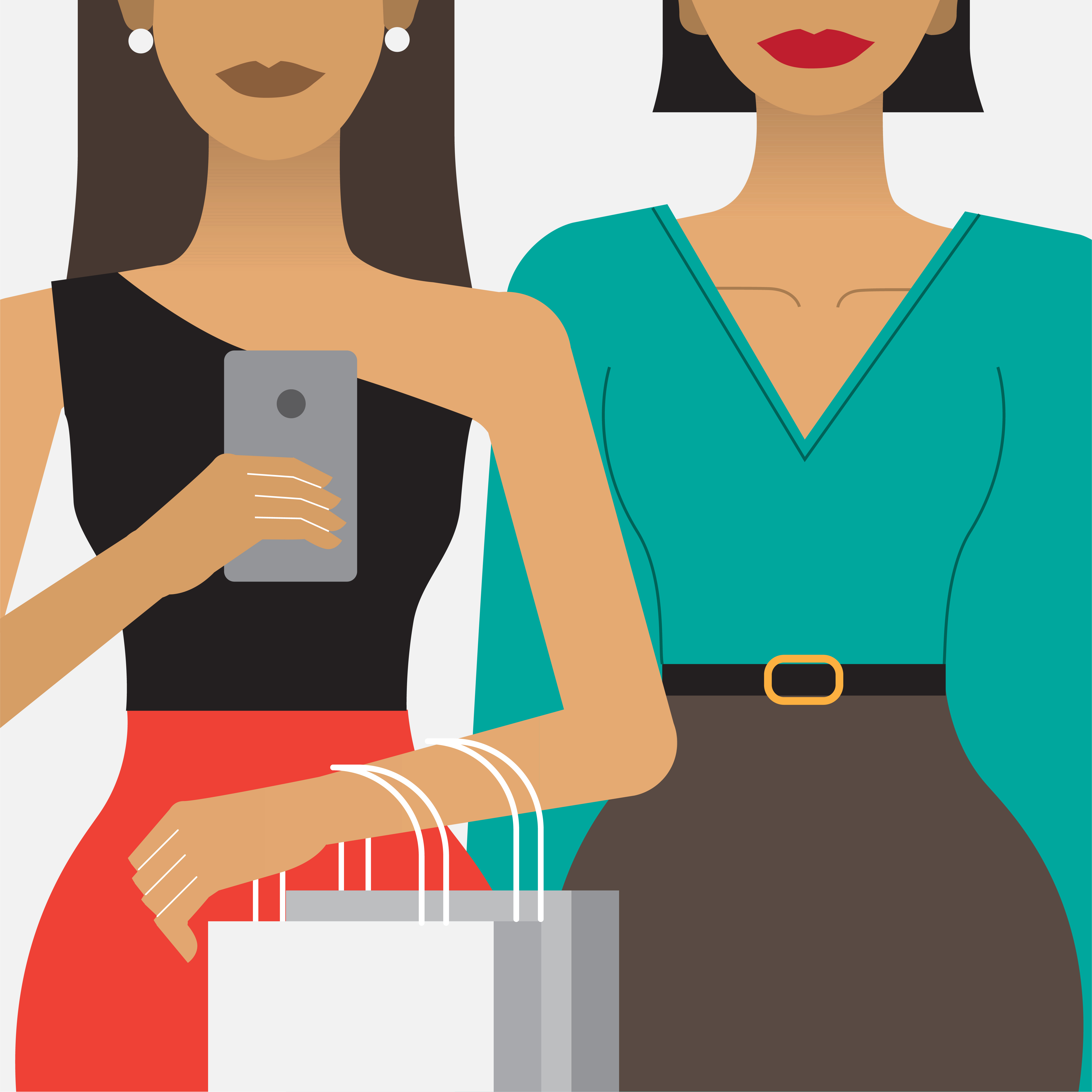 Download Women on a shopping spree illustration - Download Free Vectors, Clipart Graphics & Vector Art