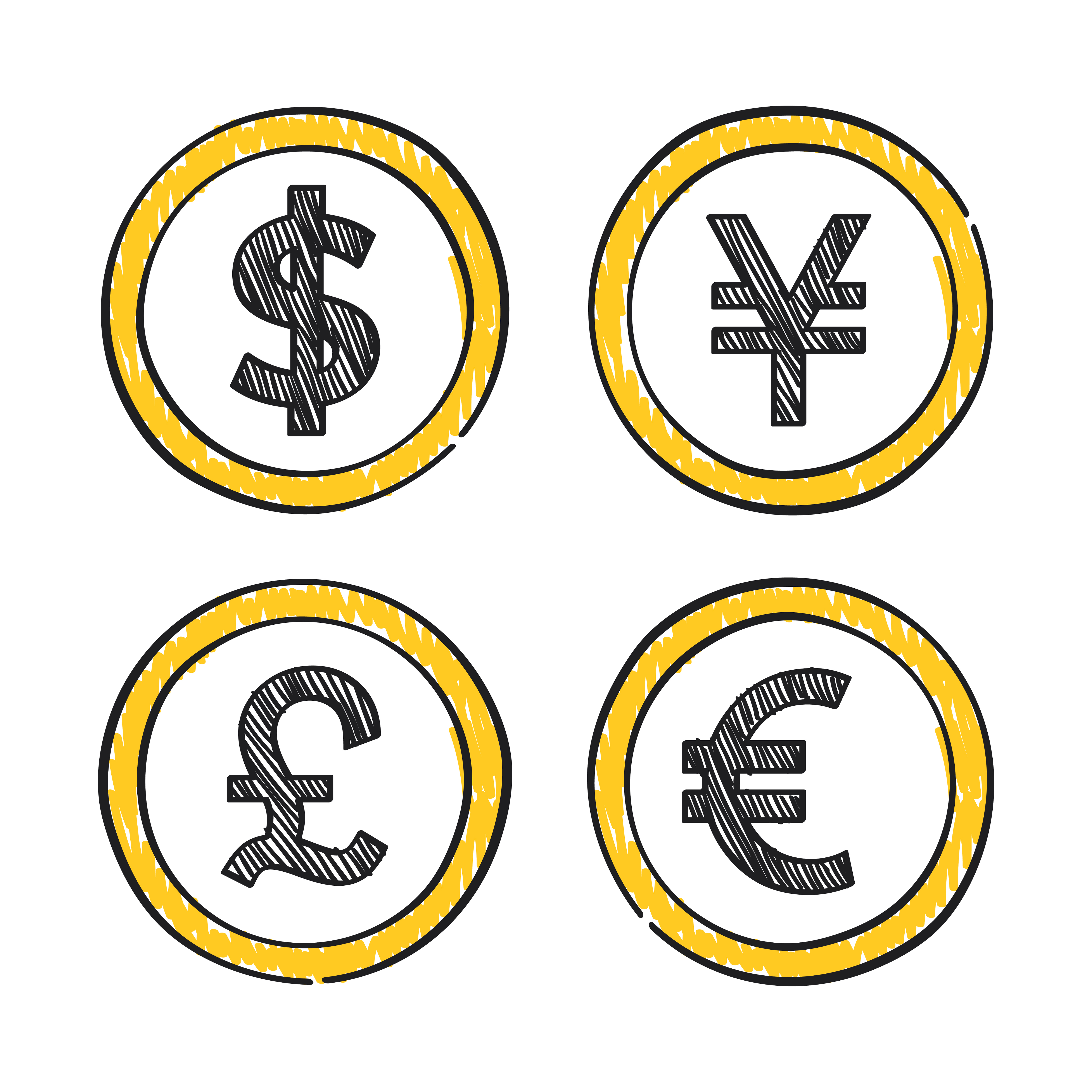 World leading global currencies illustration - Download ...