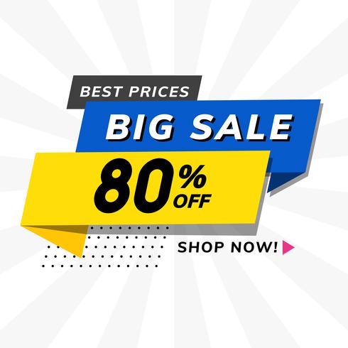 Big sale 80 off promotion advertisement vector