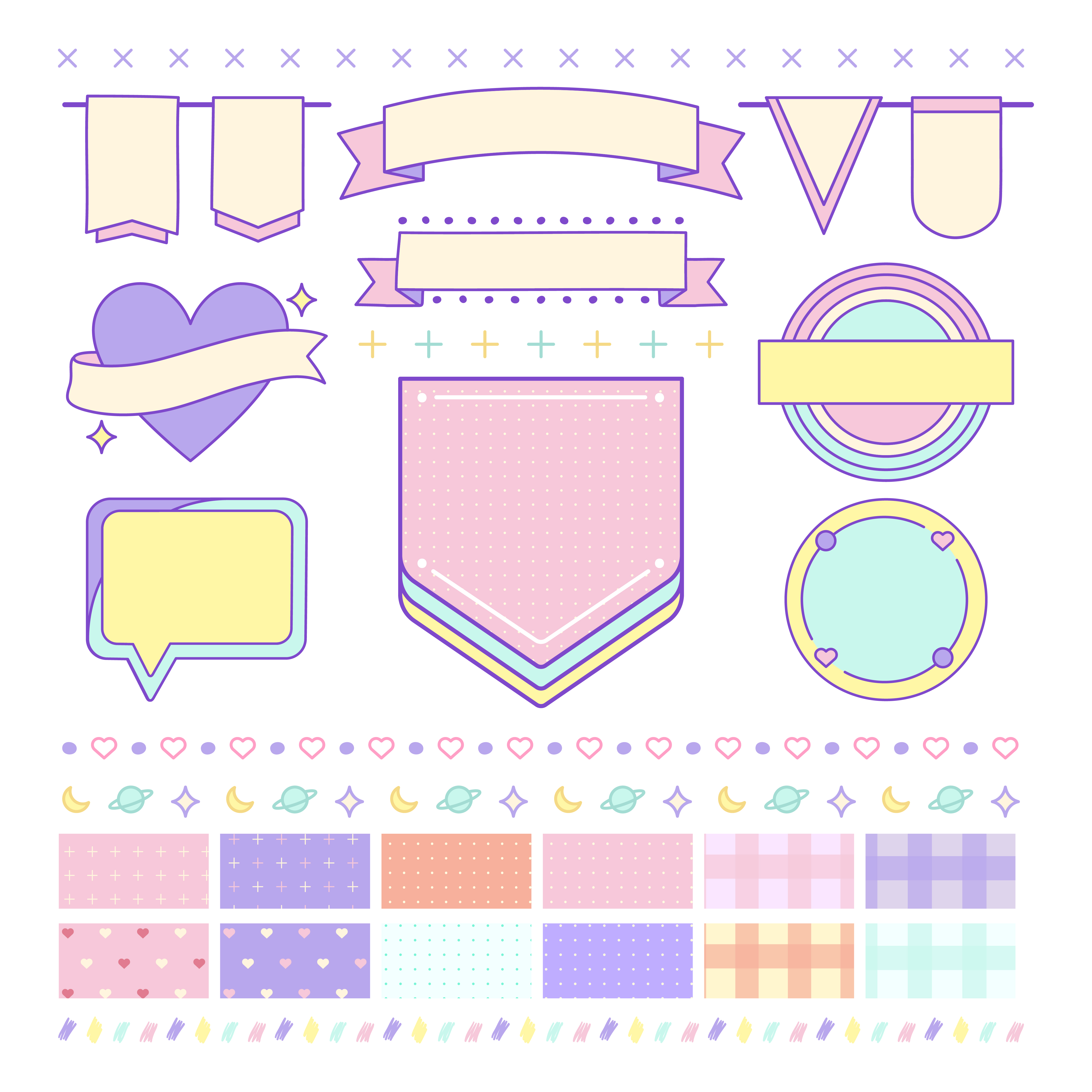 Download Various cute and girly design element vectors - Download ...
