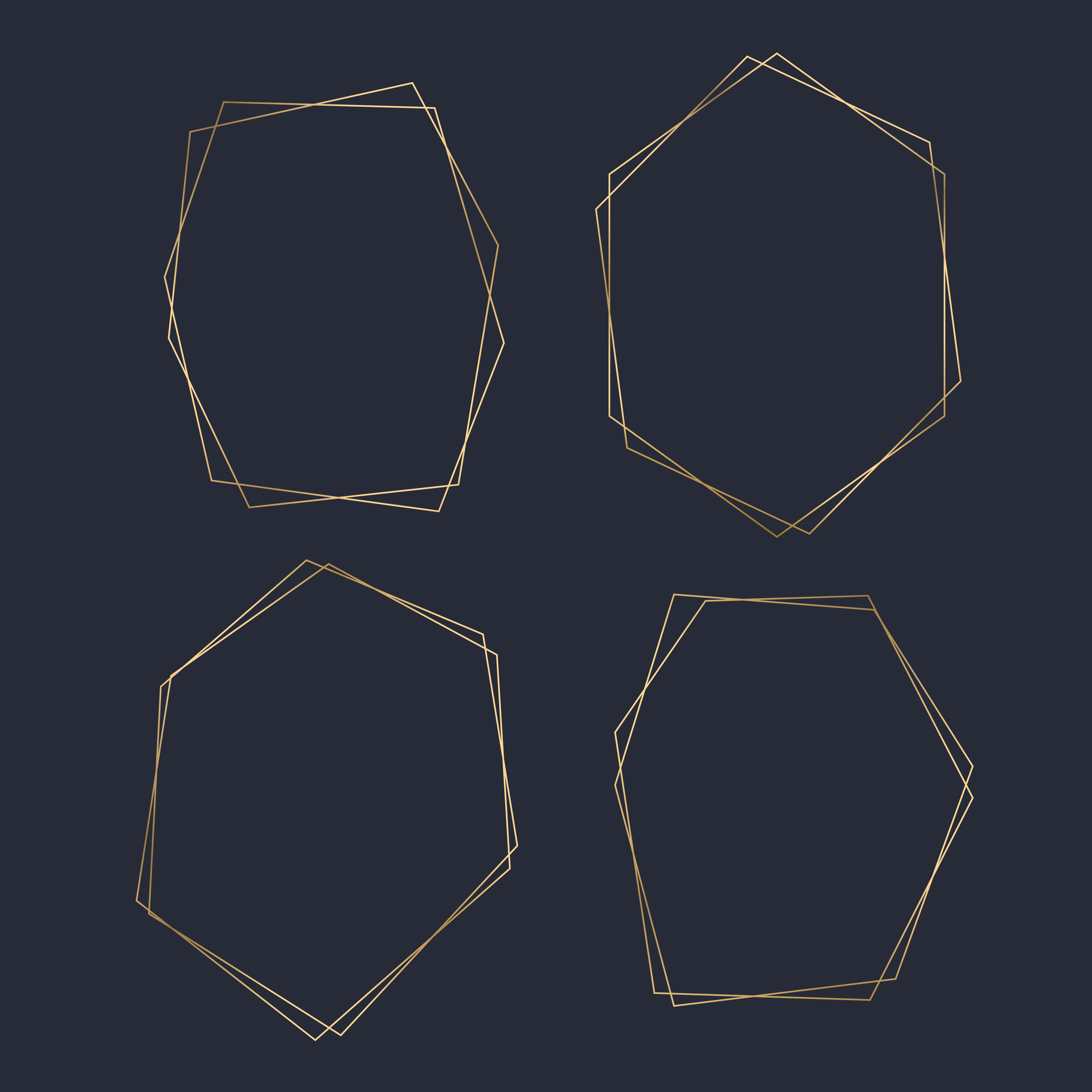 Download Golden blank hexagon frame vector set - Download Free ...
