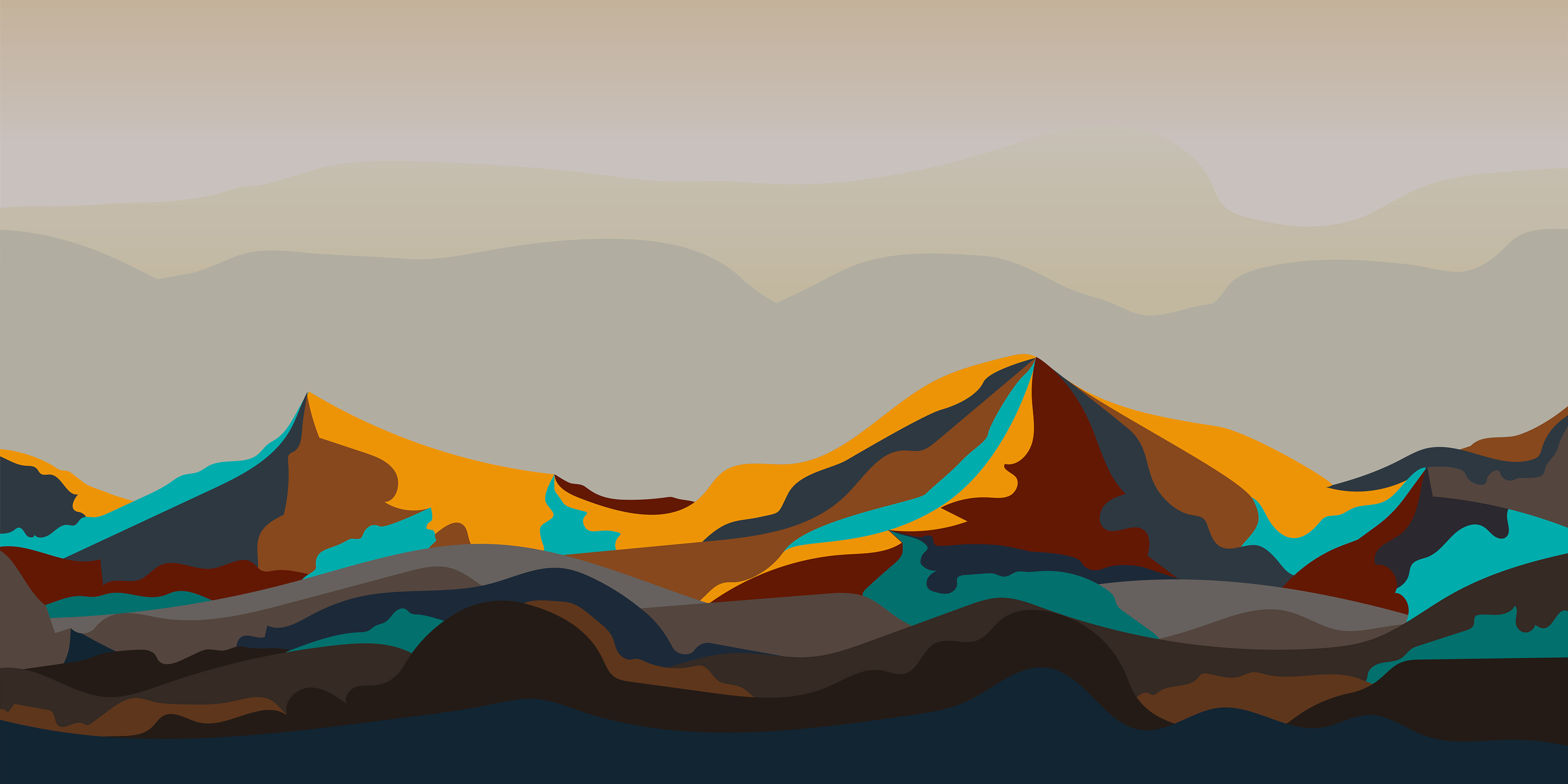 Painted mountain landscape graphic design Download Free 