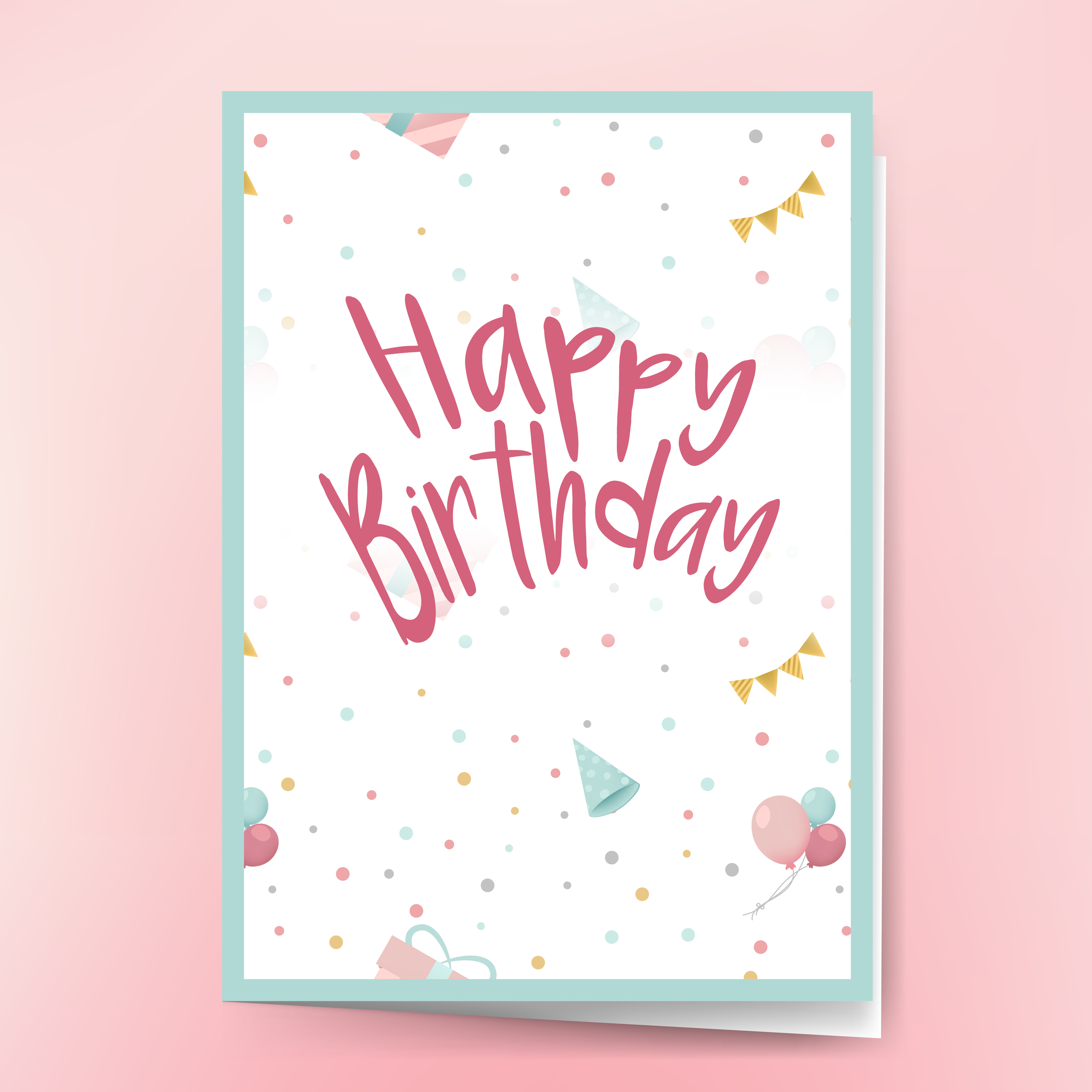 Happy birthday card design vector - Download Free Vectors, Clipart ...