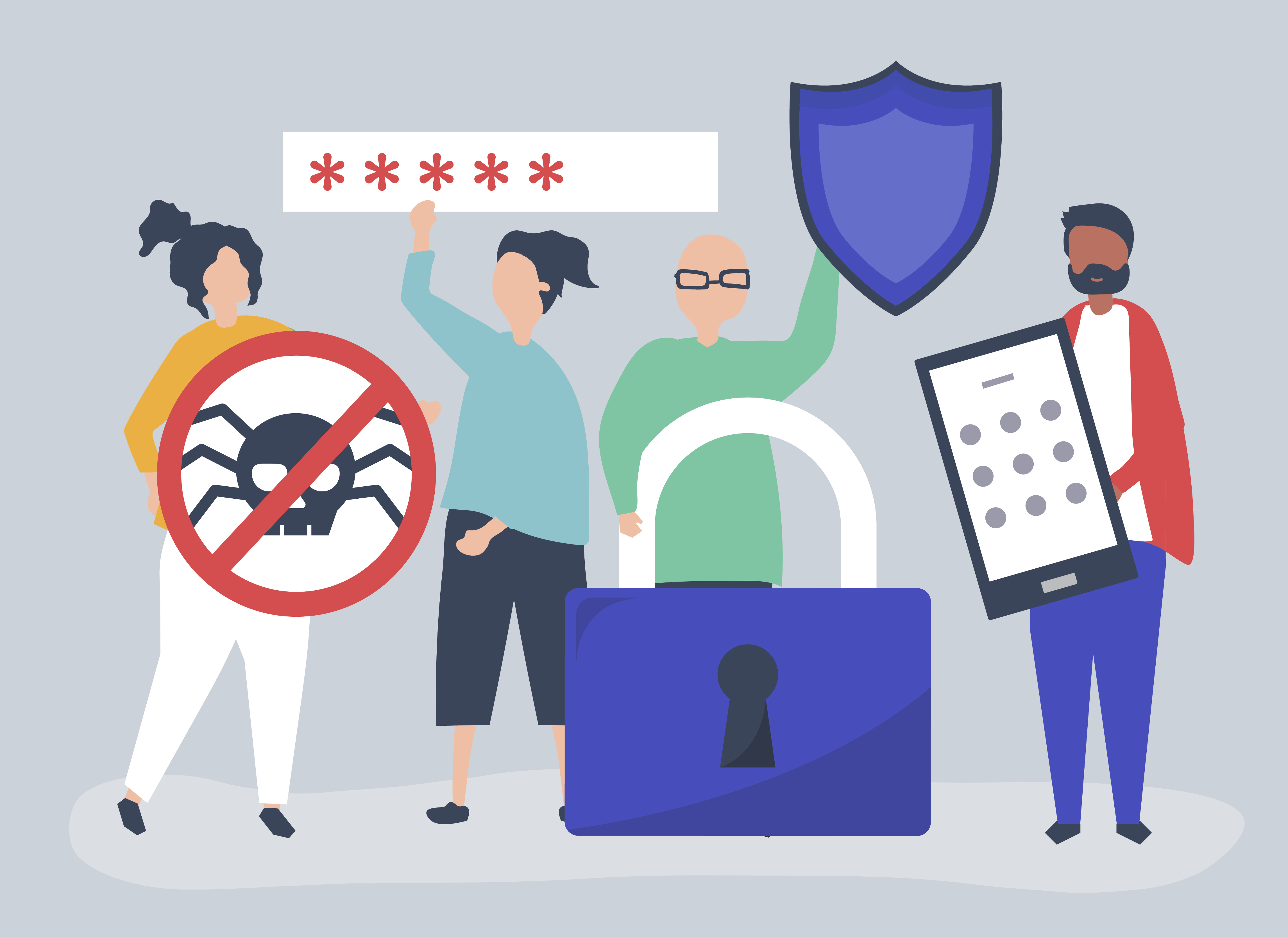 privacy security vector illustration clipart icons