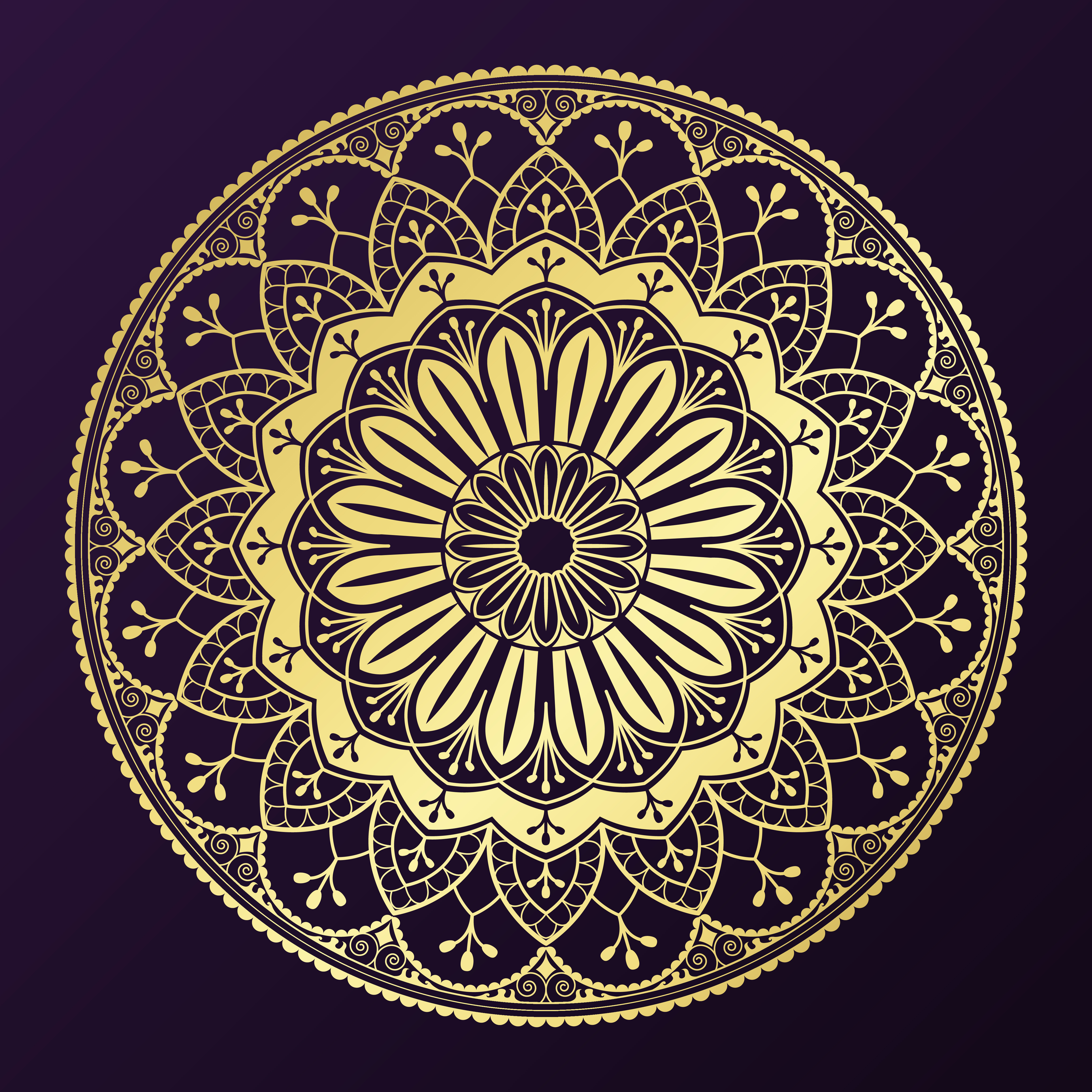 Download Golden mandala badge - Download Free Vectors, Clipart ...