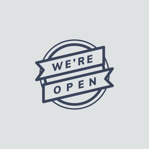 We39re open banner sign illustration vector