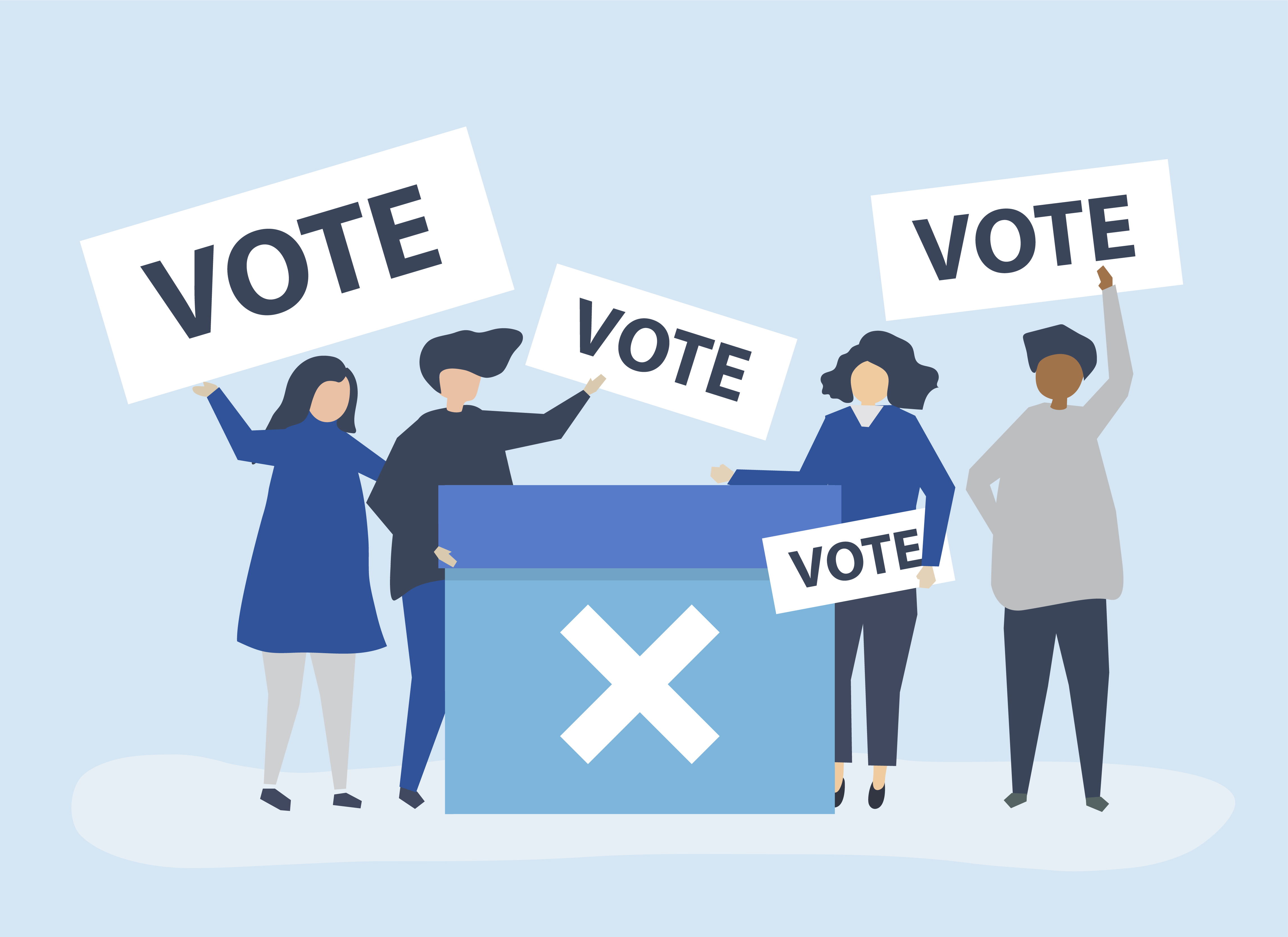 Character illustration of people with vote icons Download Free