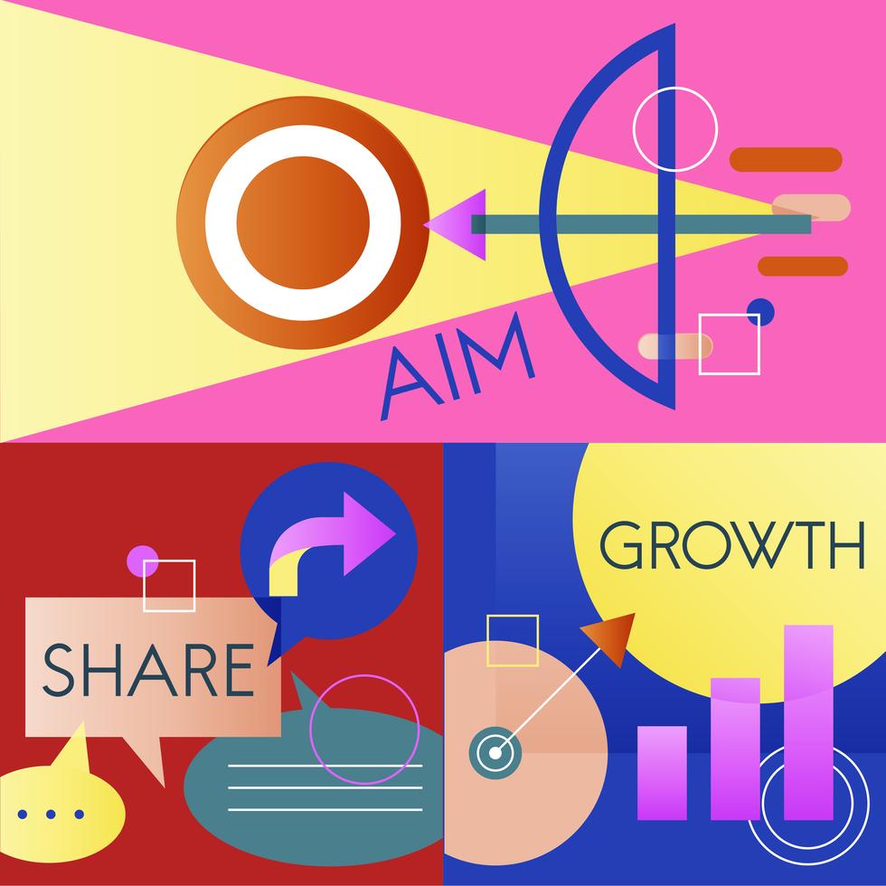 Illustration set of business strategy - Download Free Vectors, Clipart