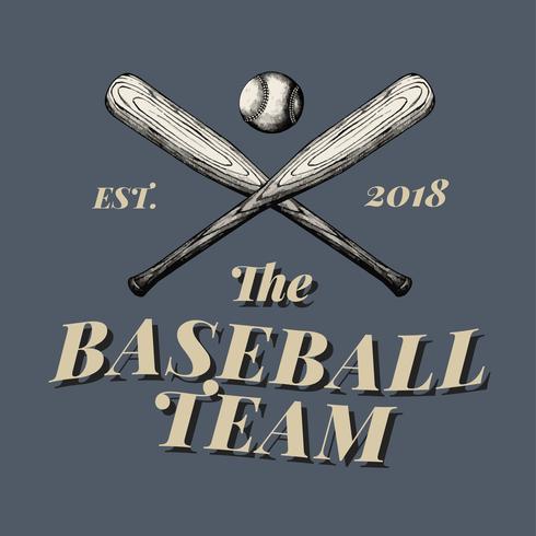 The baseball team logo design vector