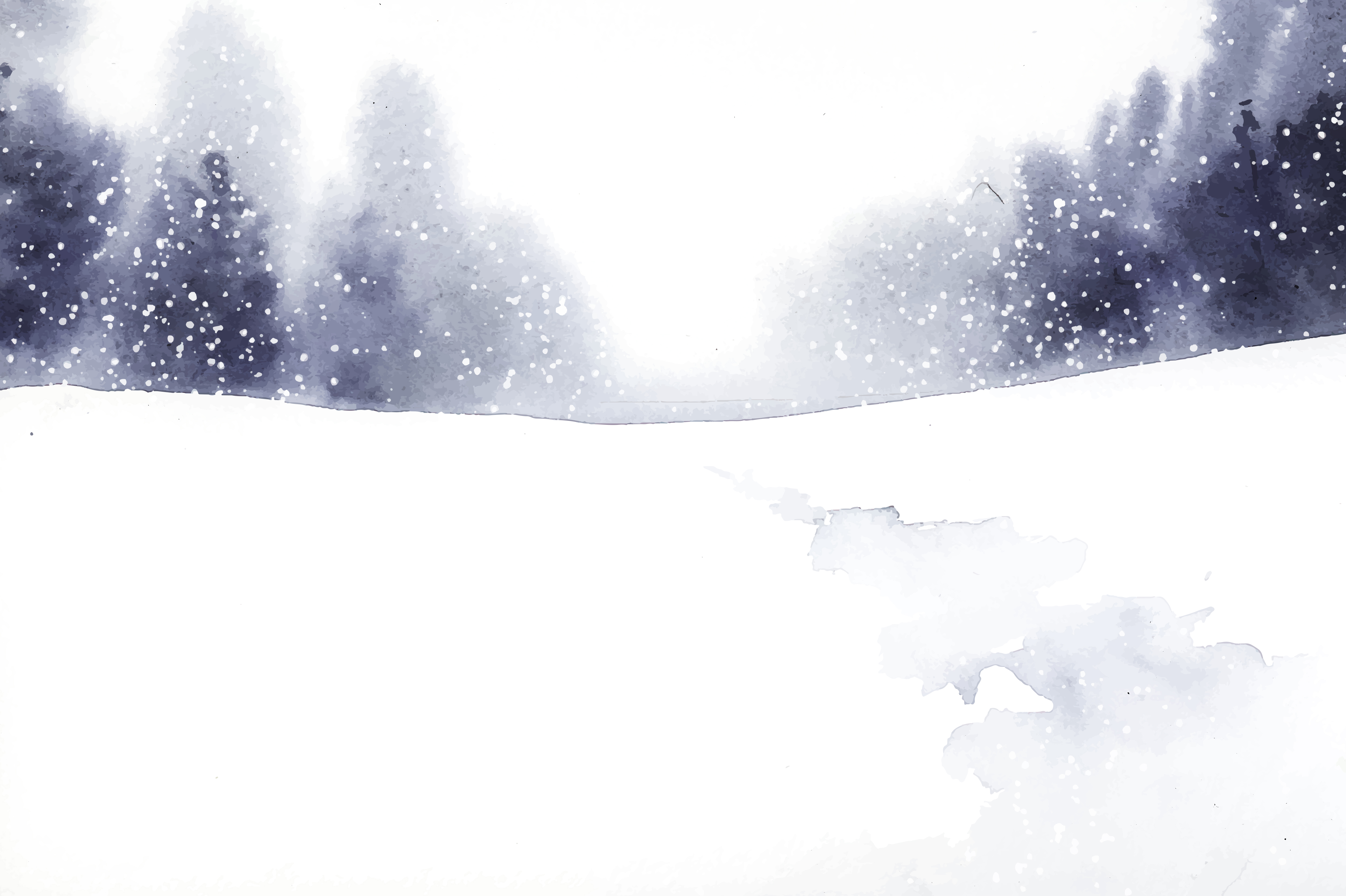 Winter wonderland landscape painted by watercolor vector - Download 