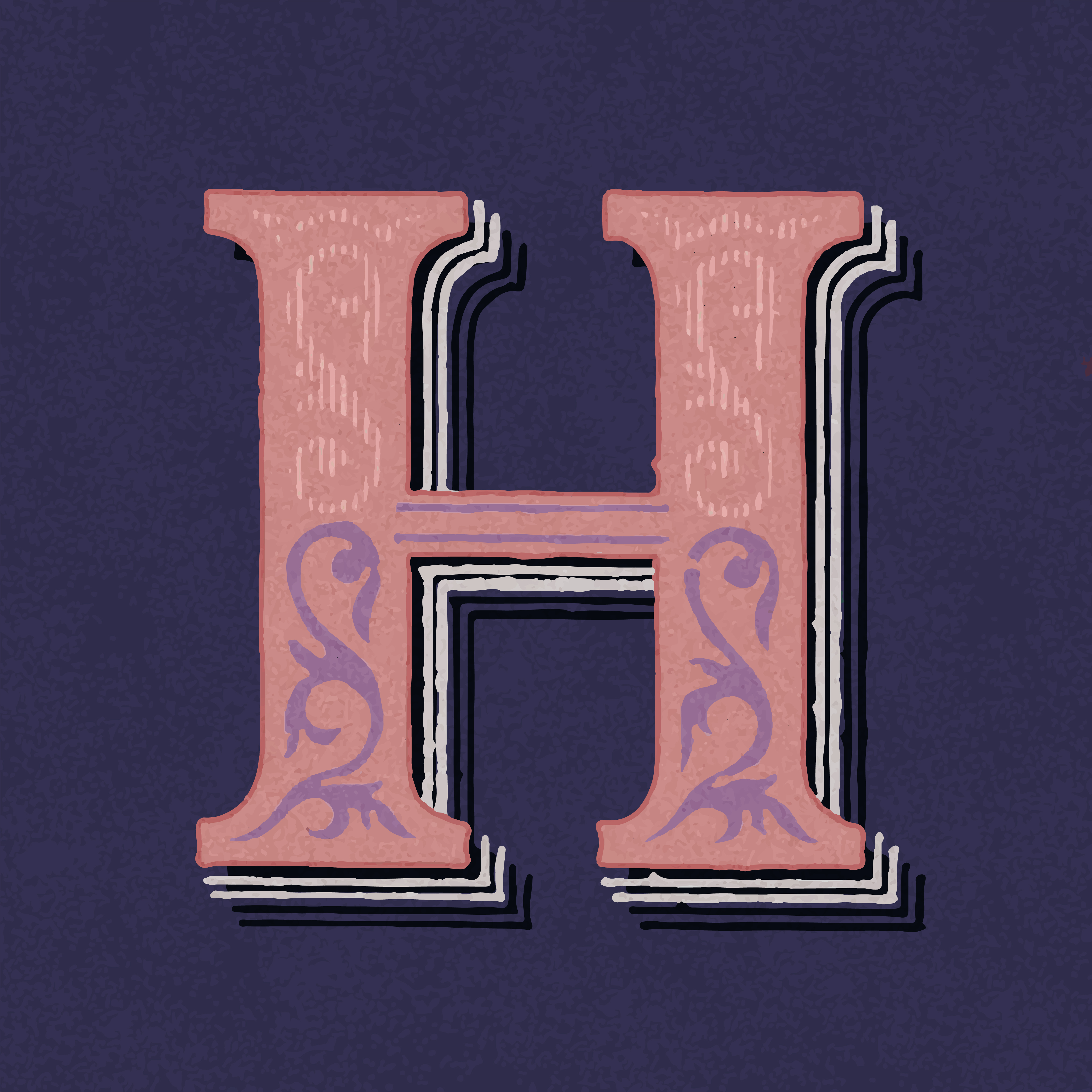Capital letter H vintage typography style - Download Free ... Capital letter H vintage typography style - Download Free ...