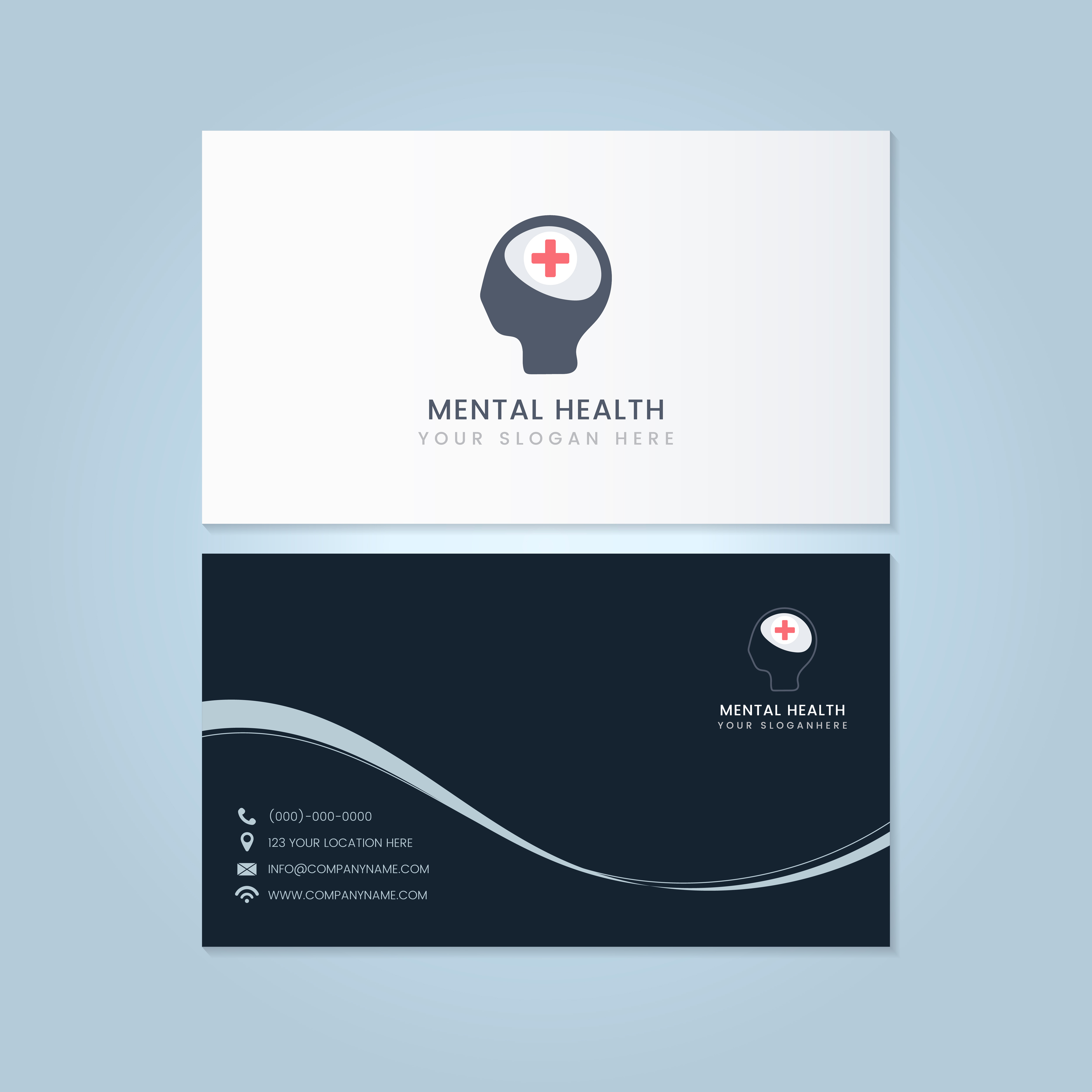 Mental health psychiatrist name card mockup vector Download Free