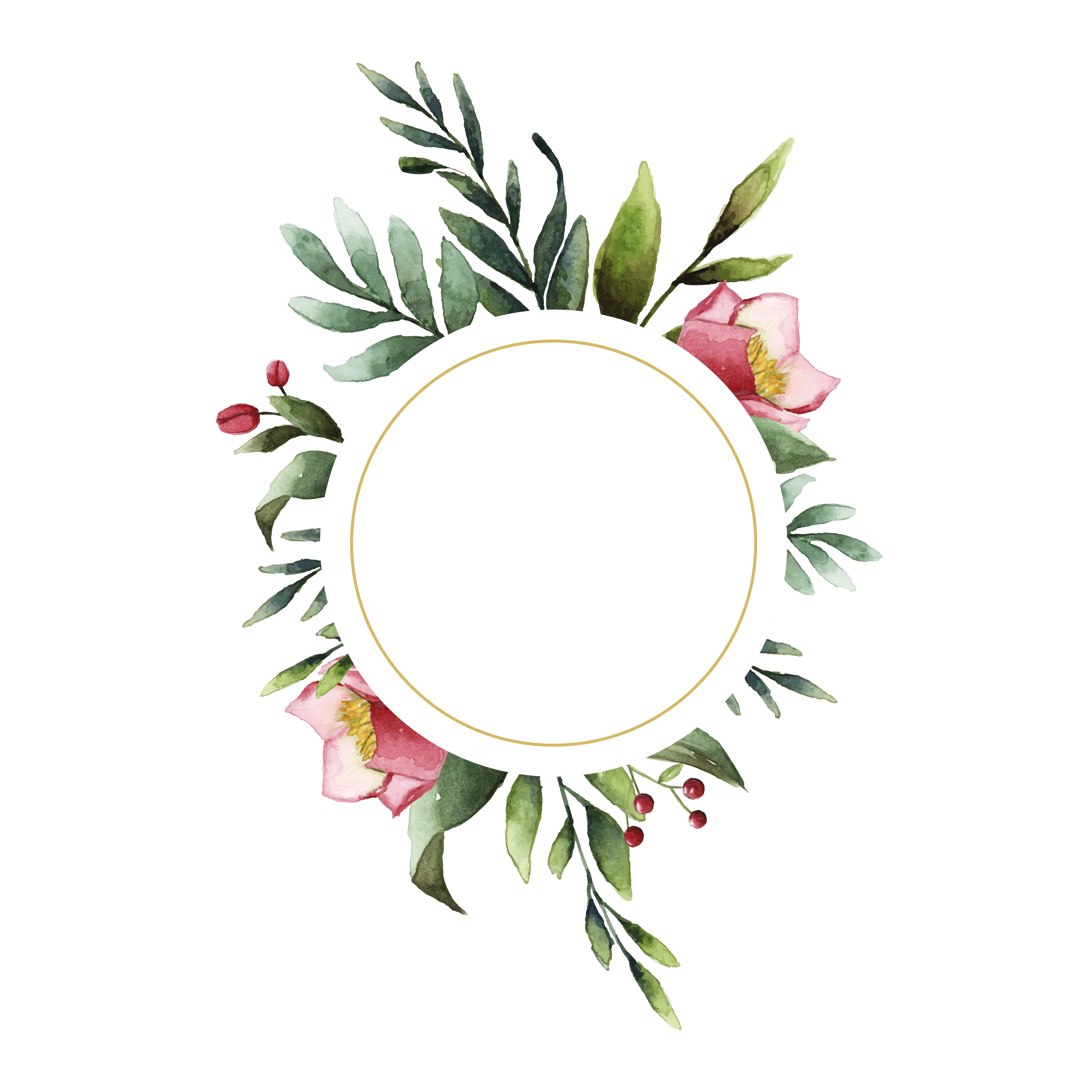 Download Hellebore flower frame painted by watercolor vector ...