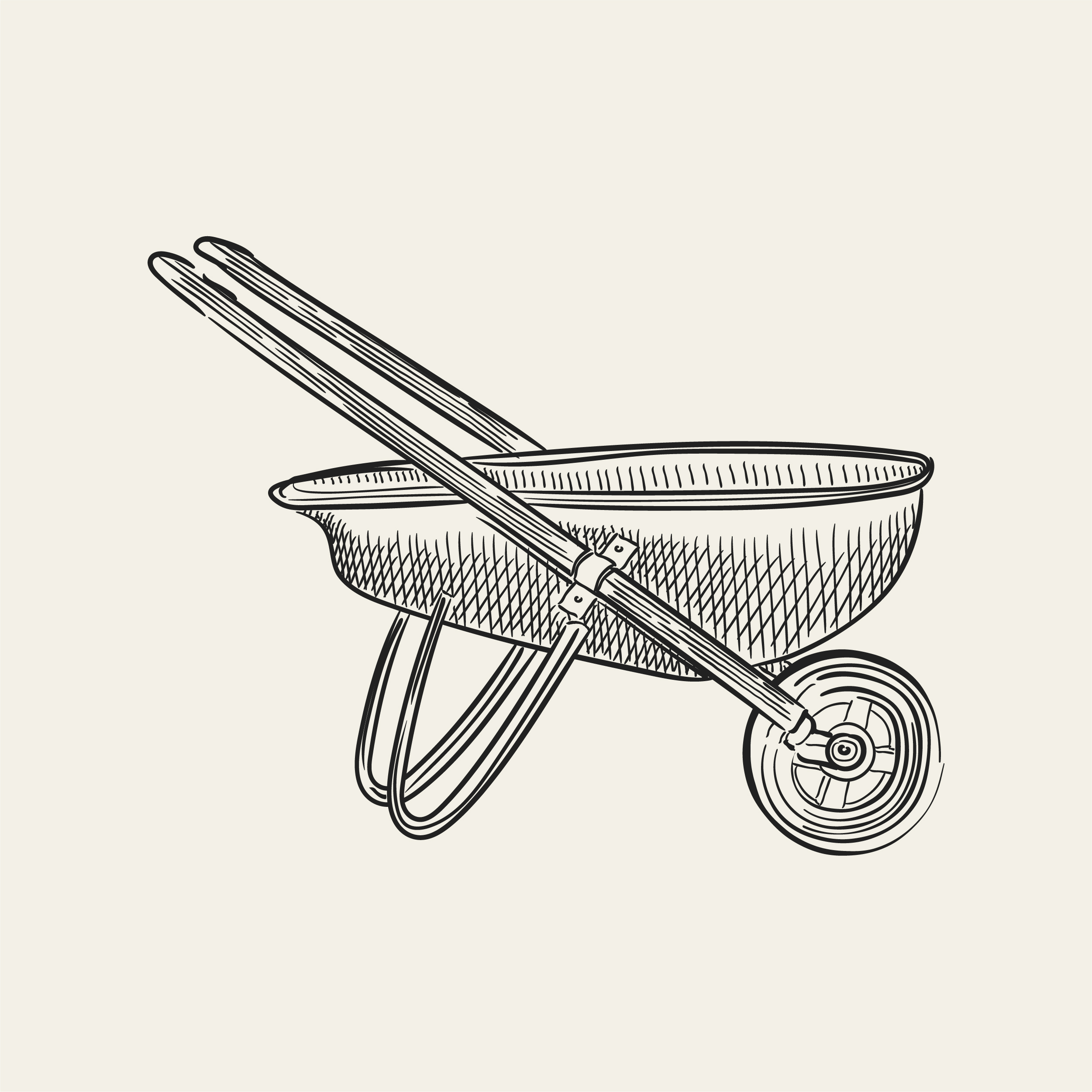 Vintage illustration of a wheelbarrow Download Free Vectors, Clipart