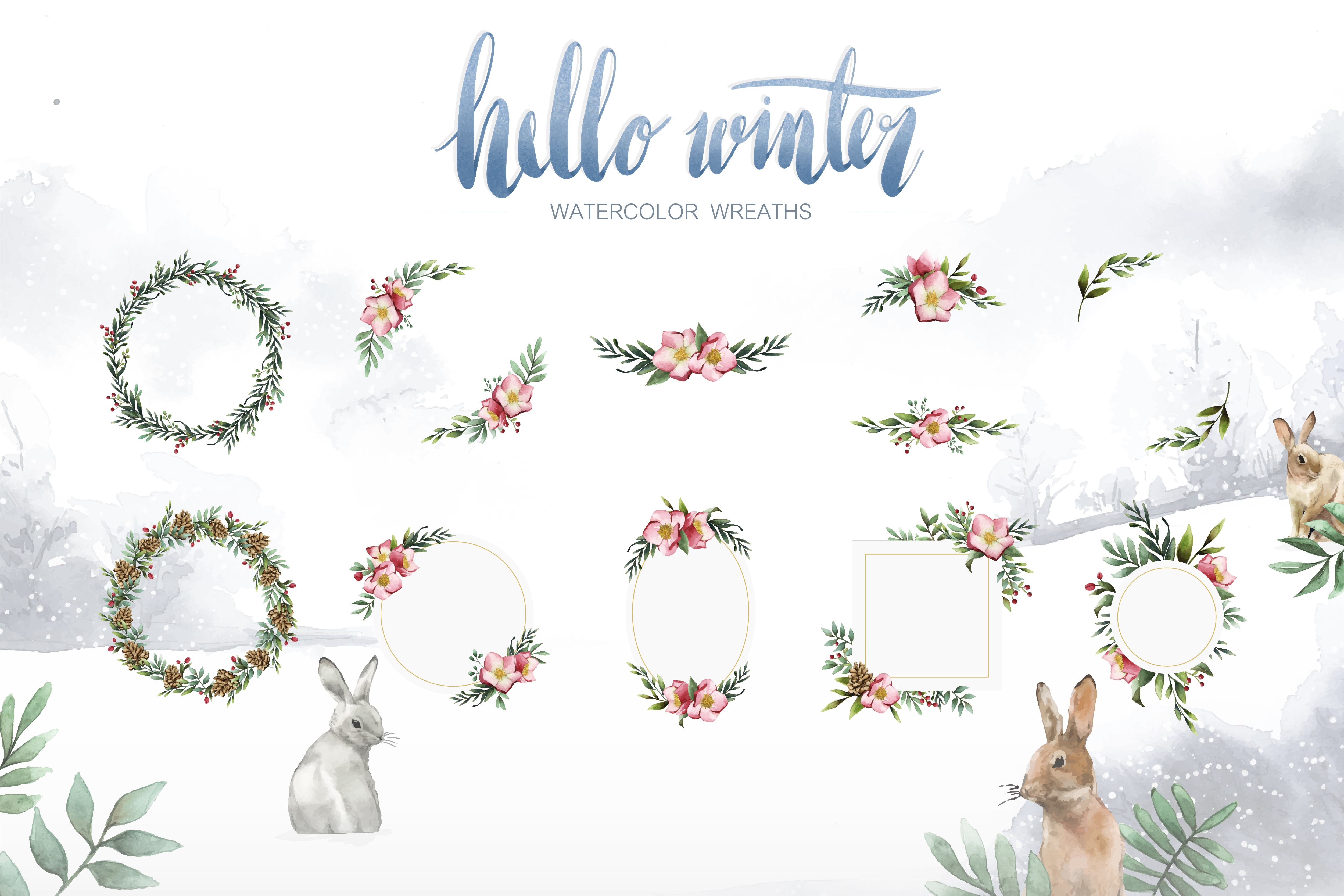 Download Hello winter watercolor typography vector - Download Free ...