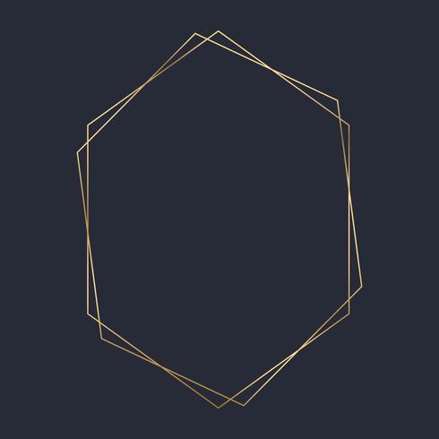 Download Golden hexagon frame template vector - Download Free ...