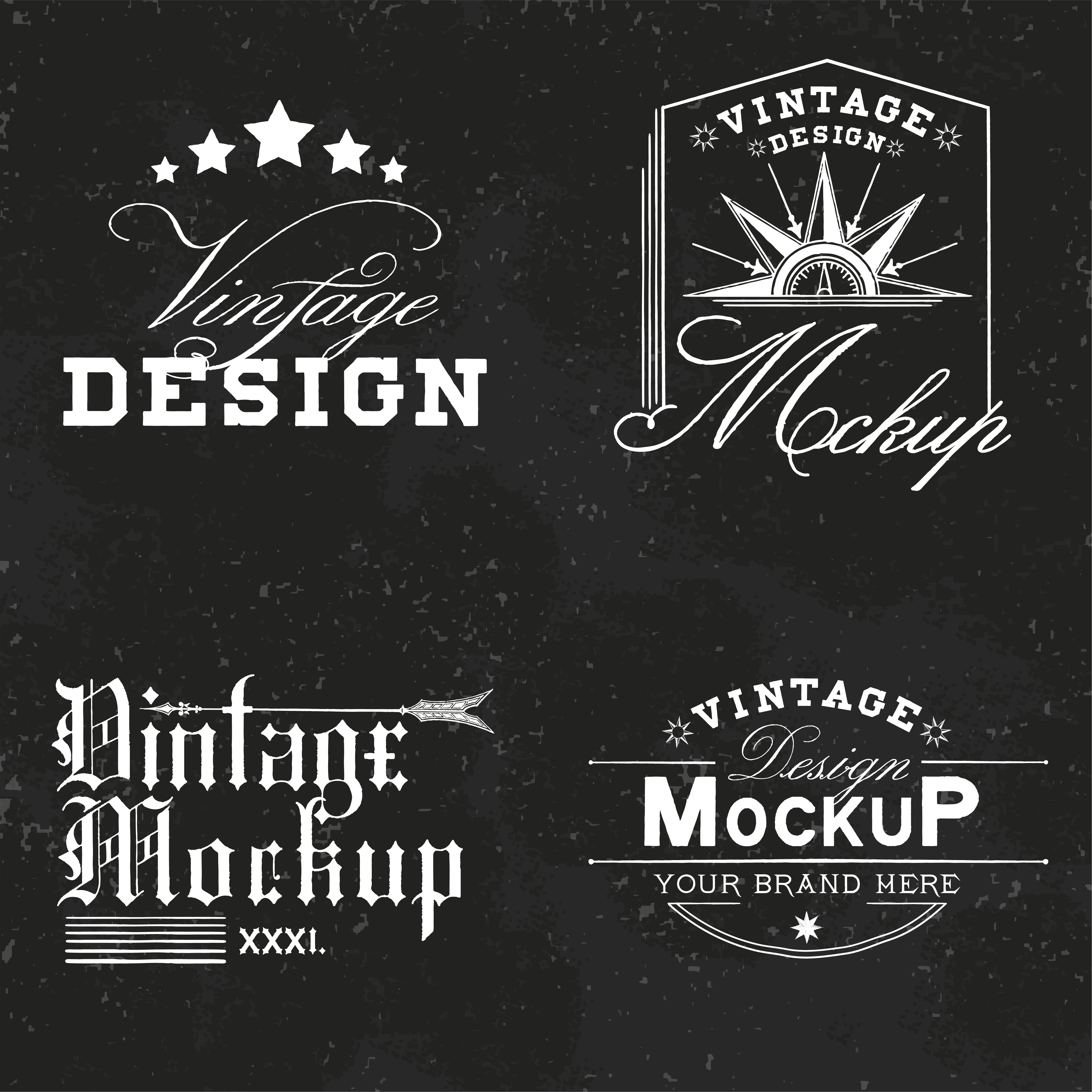 Download Set of vintage mockup logo design vector - Download Free Vectors, Clipart Graphics & Vector Art