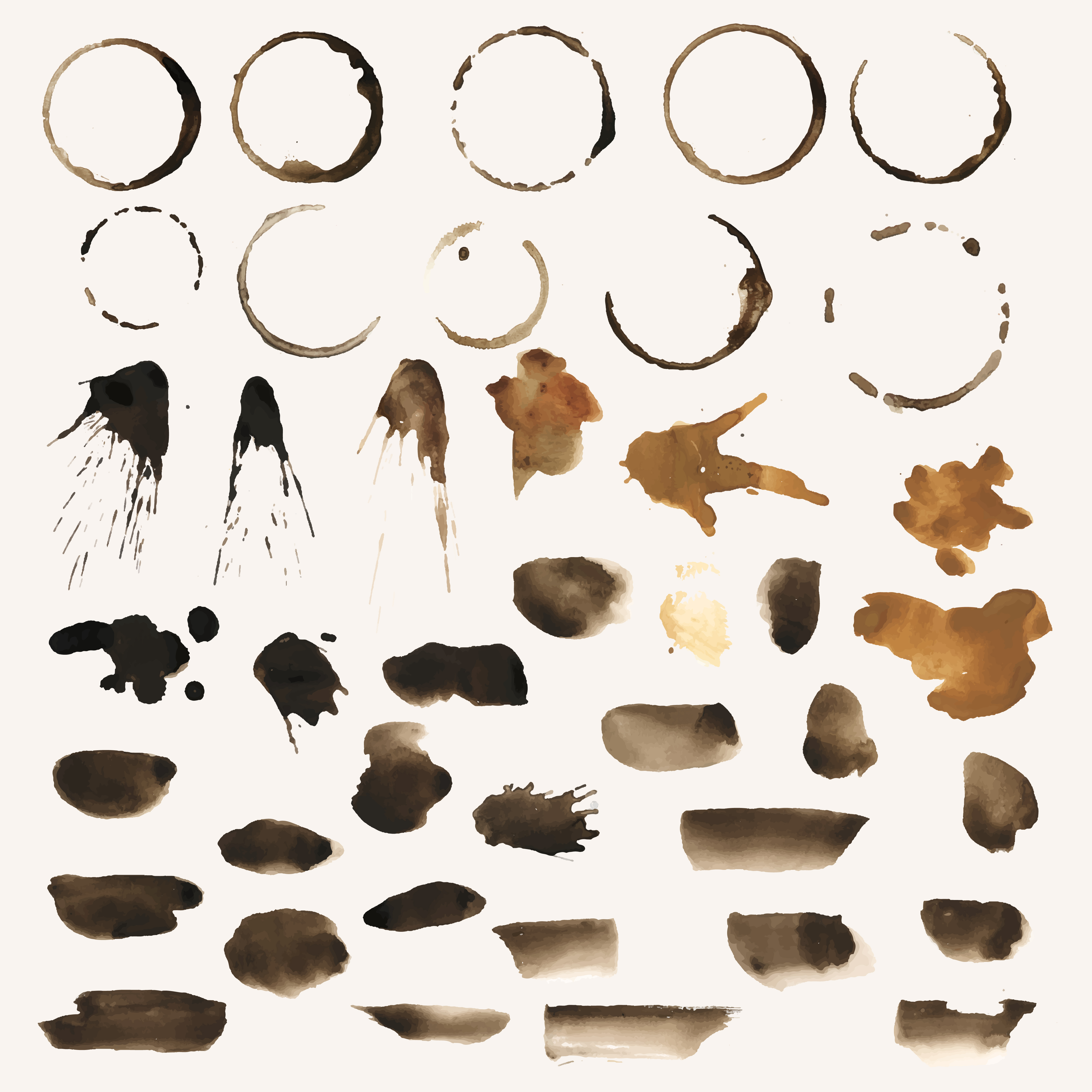 Download Set of coffee splatter stain vector - Download Free ...