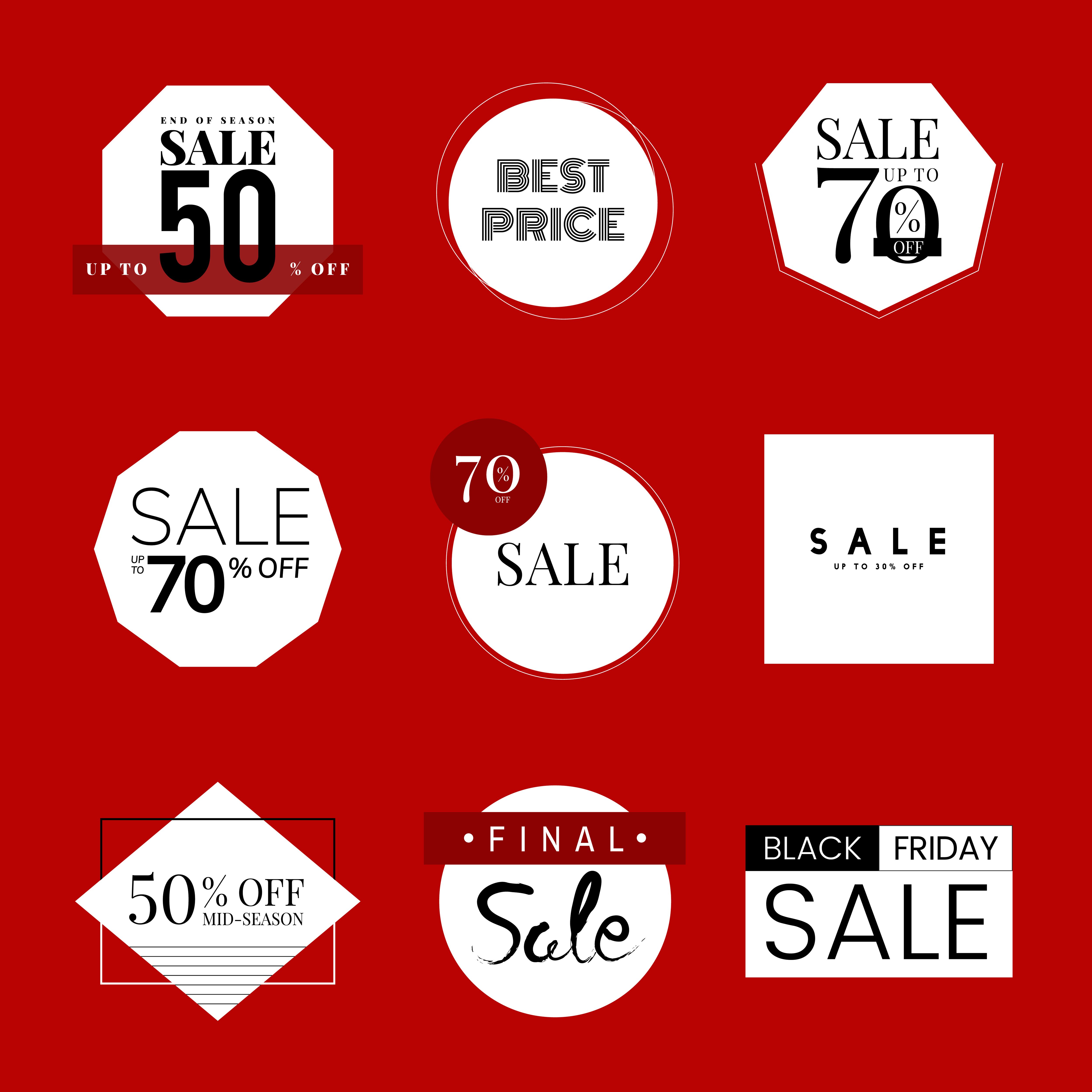 Set of sale promotion design template - Download Free Vectors, Clipart