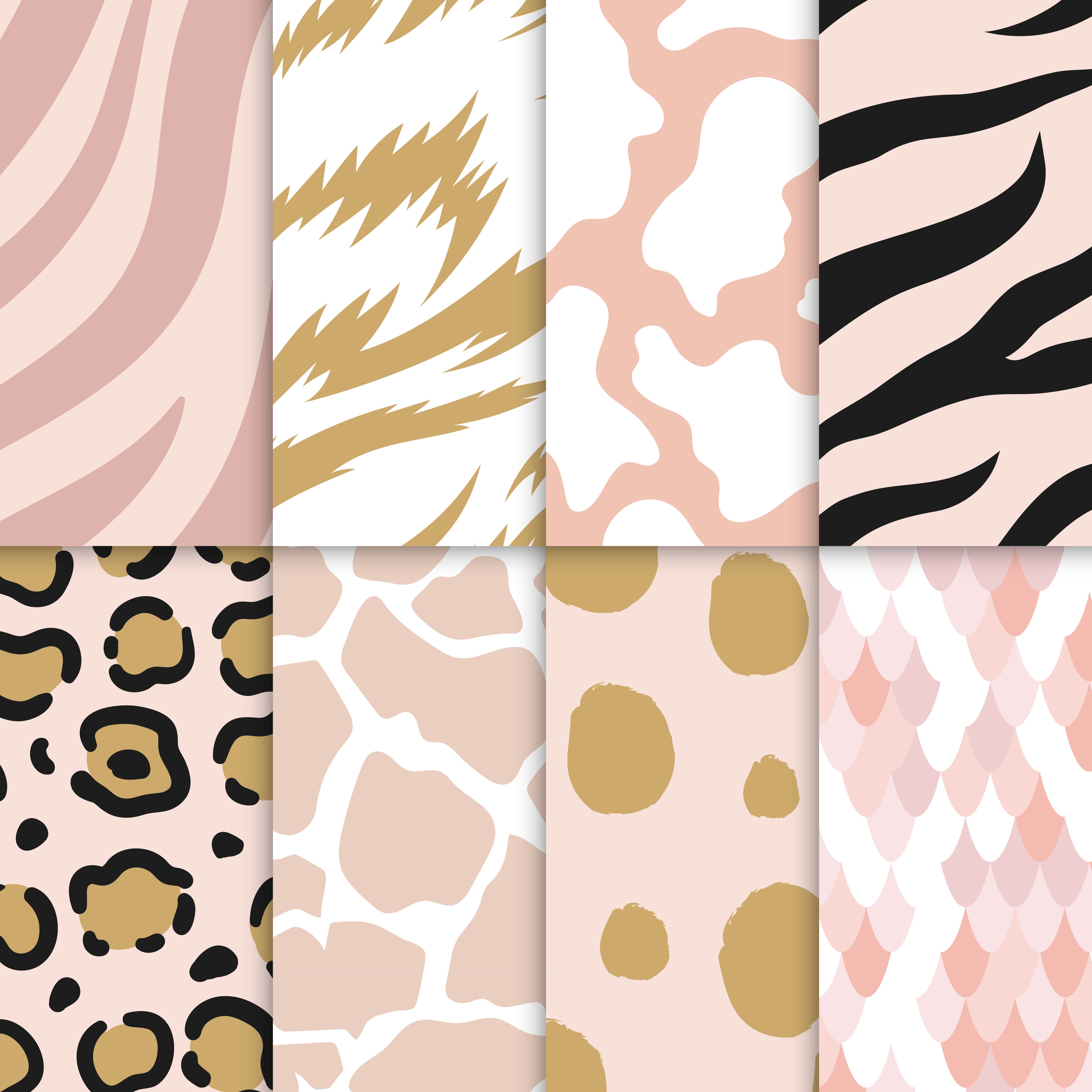 Set of seamless animal print pattern vectors Download Free Vectors