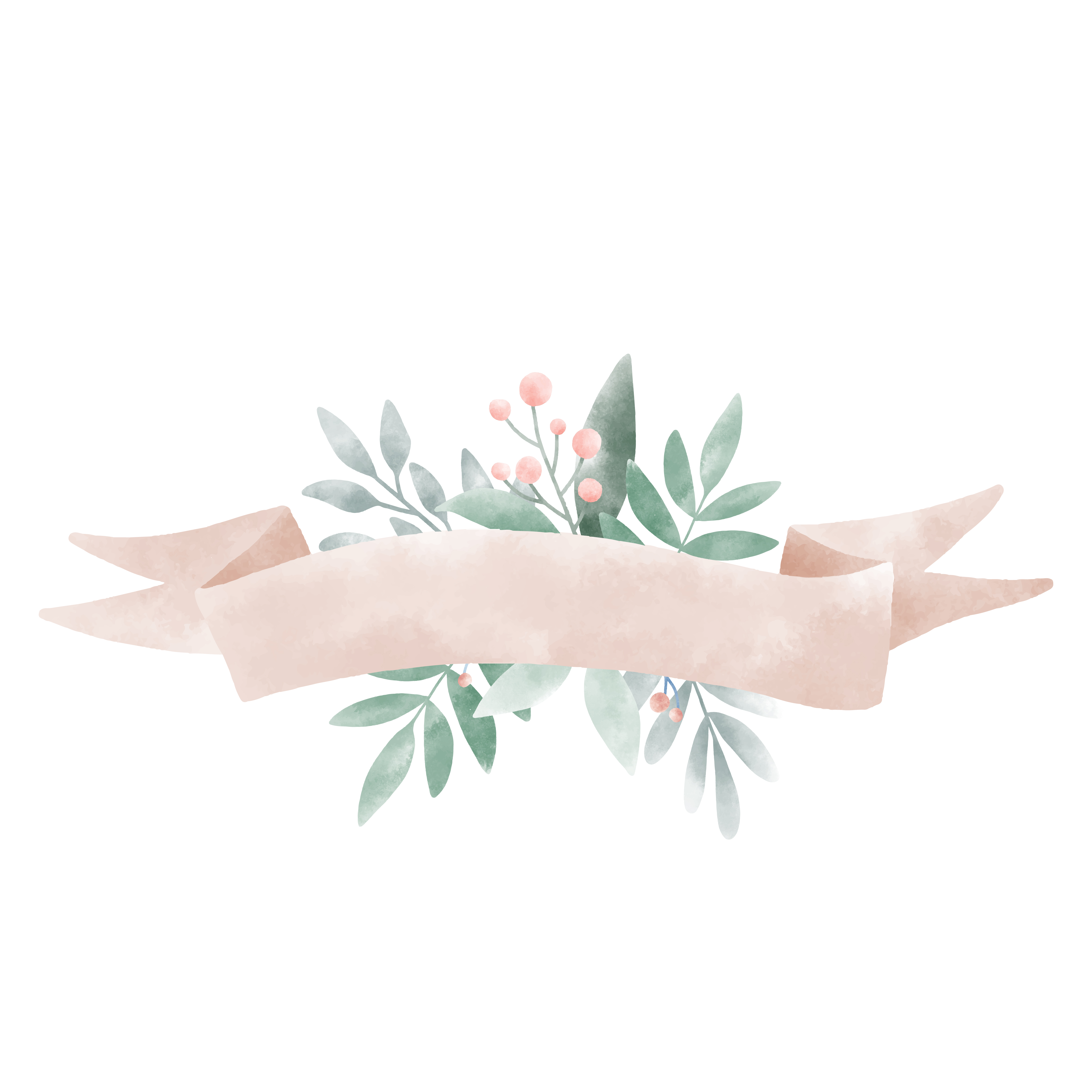 Download Watercolor leaves with a banner vector - Download Free ...
