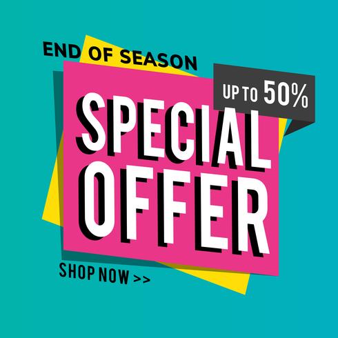 Oferta especial de fin de temporada venta hasta un 59% vector de anuncio de promoción de tienda