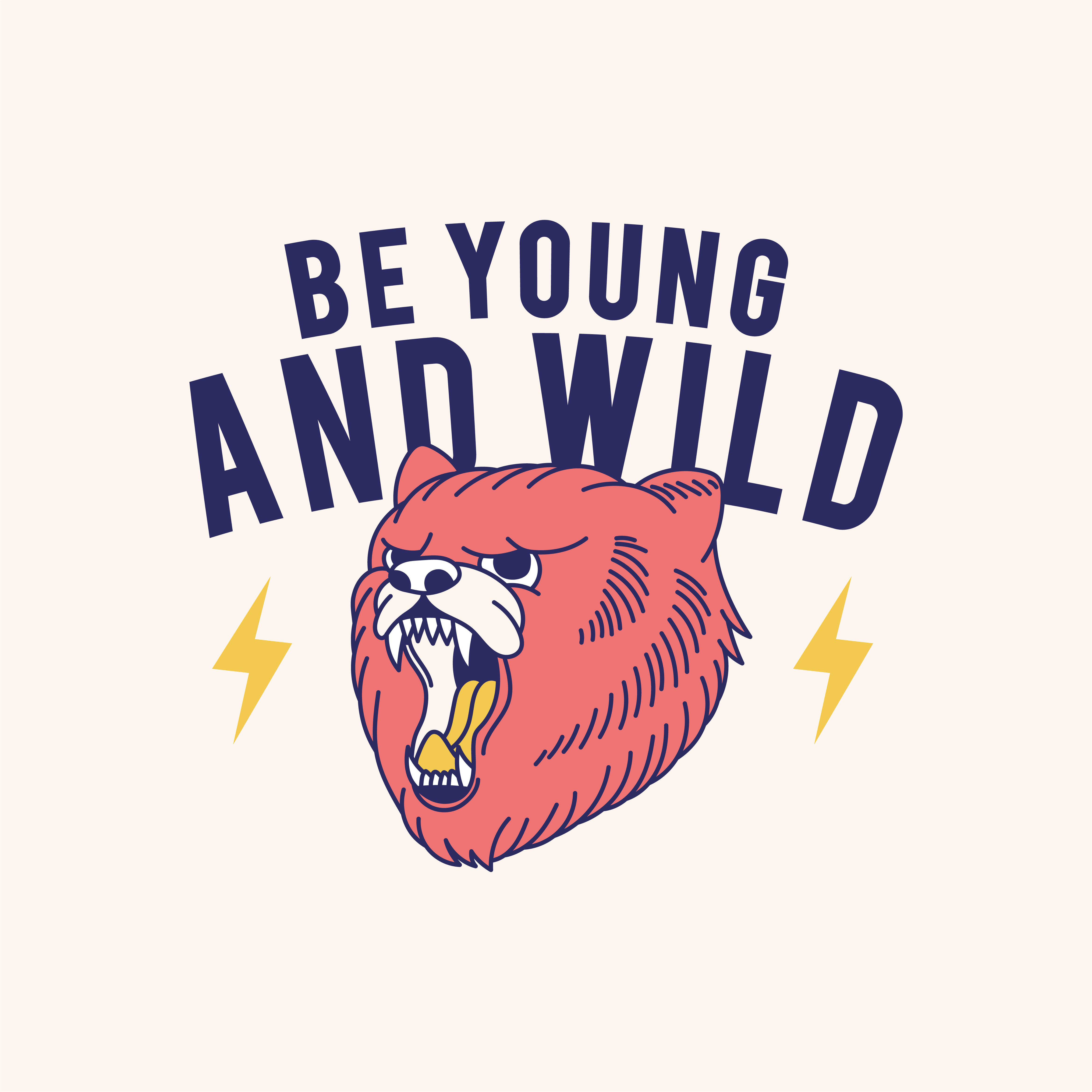Young and wild slogan vector Download Free Vectors