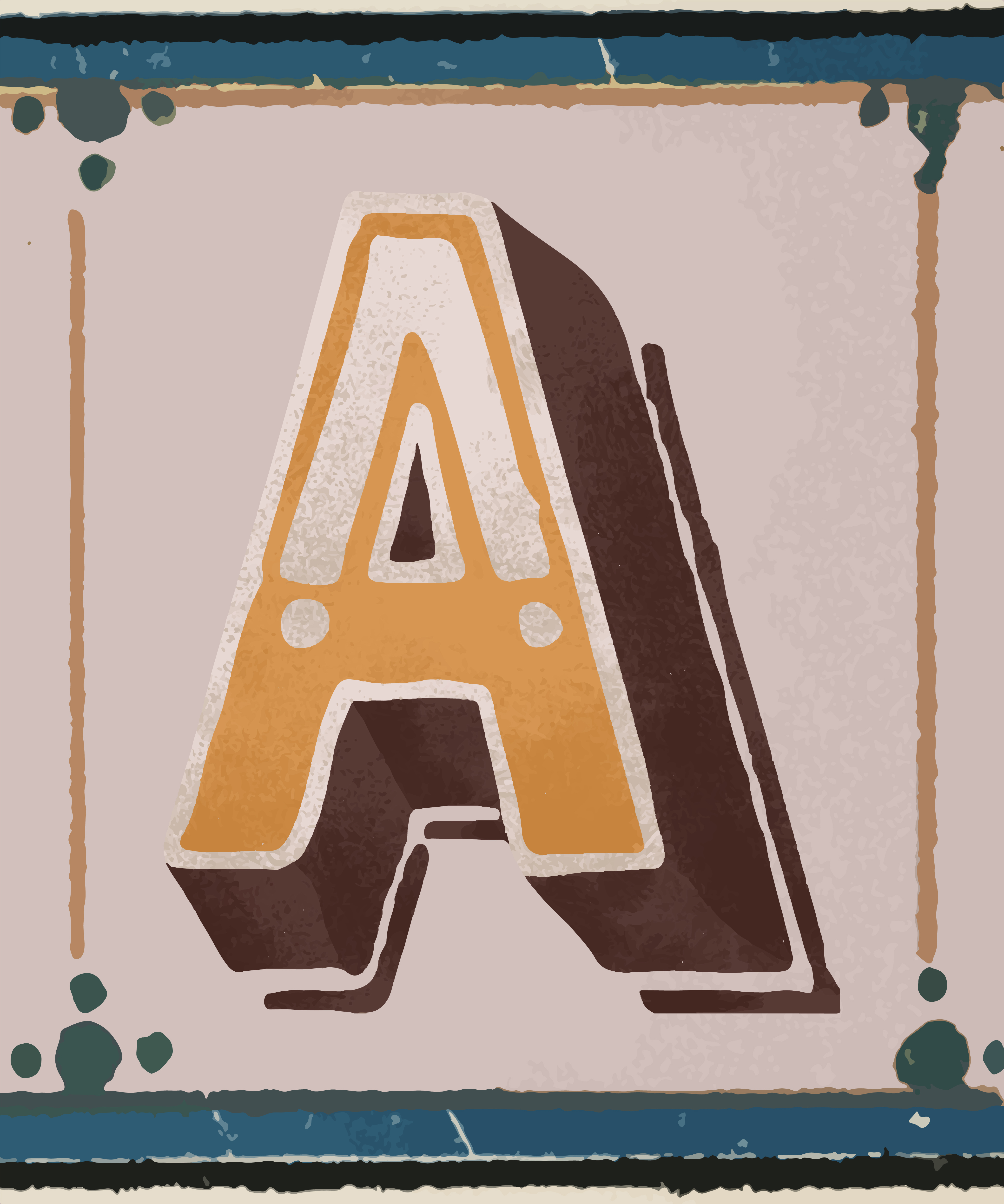 Capital letter A vintage typography style - Download Free Vectors