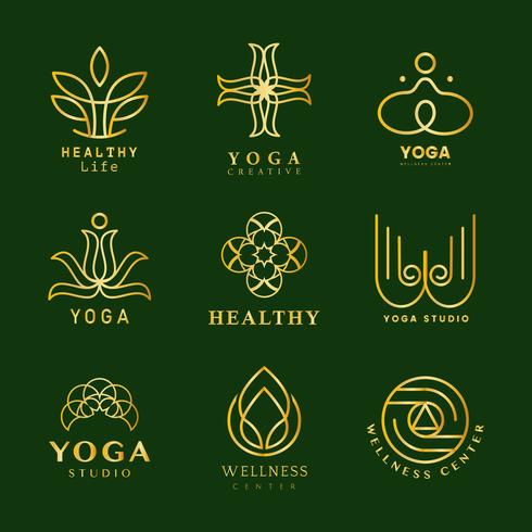 Set of yoga logo vector